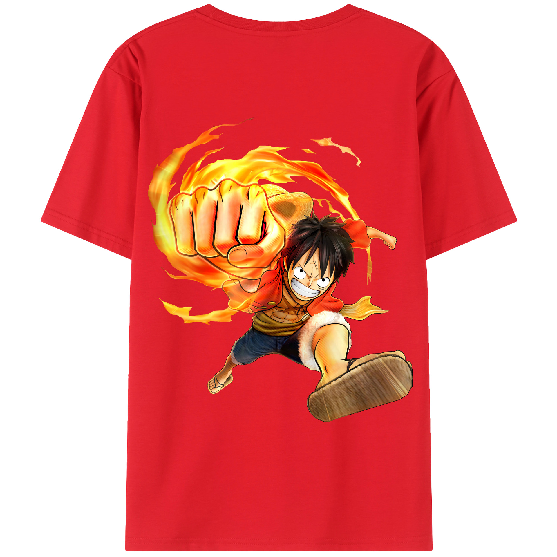 ワンピース モンキー・D・ルフィ ONE PIECE Monkey D. Luffy レディース半袖Tシャツ(バックプリント)