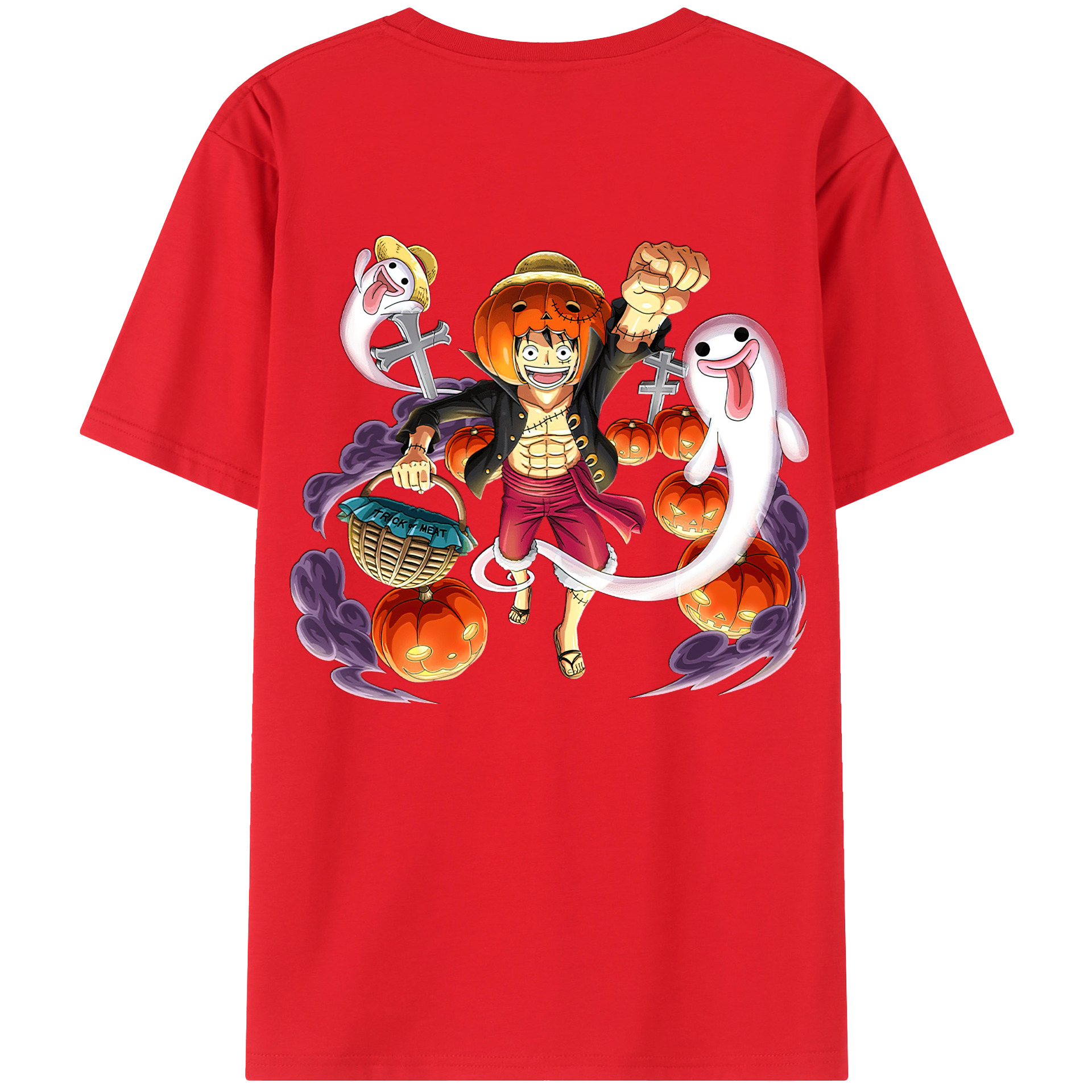 ワンピース モンキー・D・ルフィ ONE PIECE Monkey D. Luffy レディース半袖Tシャツ(バックプリント)