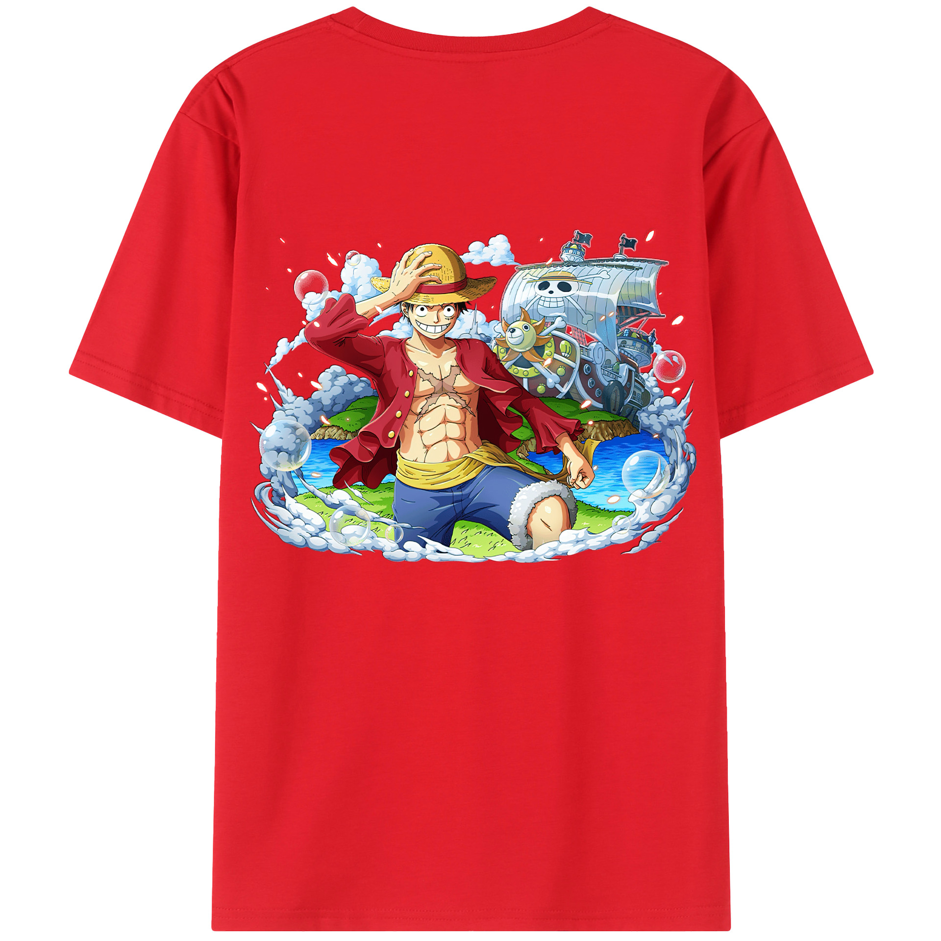 ワンピース モンキー・D・ルフィ ONE PIECE Monkey D. Luffy レディース半袖Tシャツ(バックプリント)