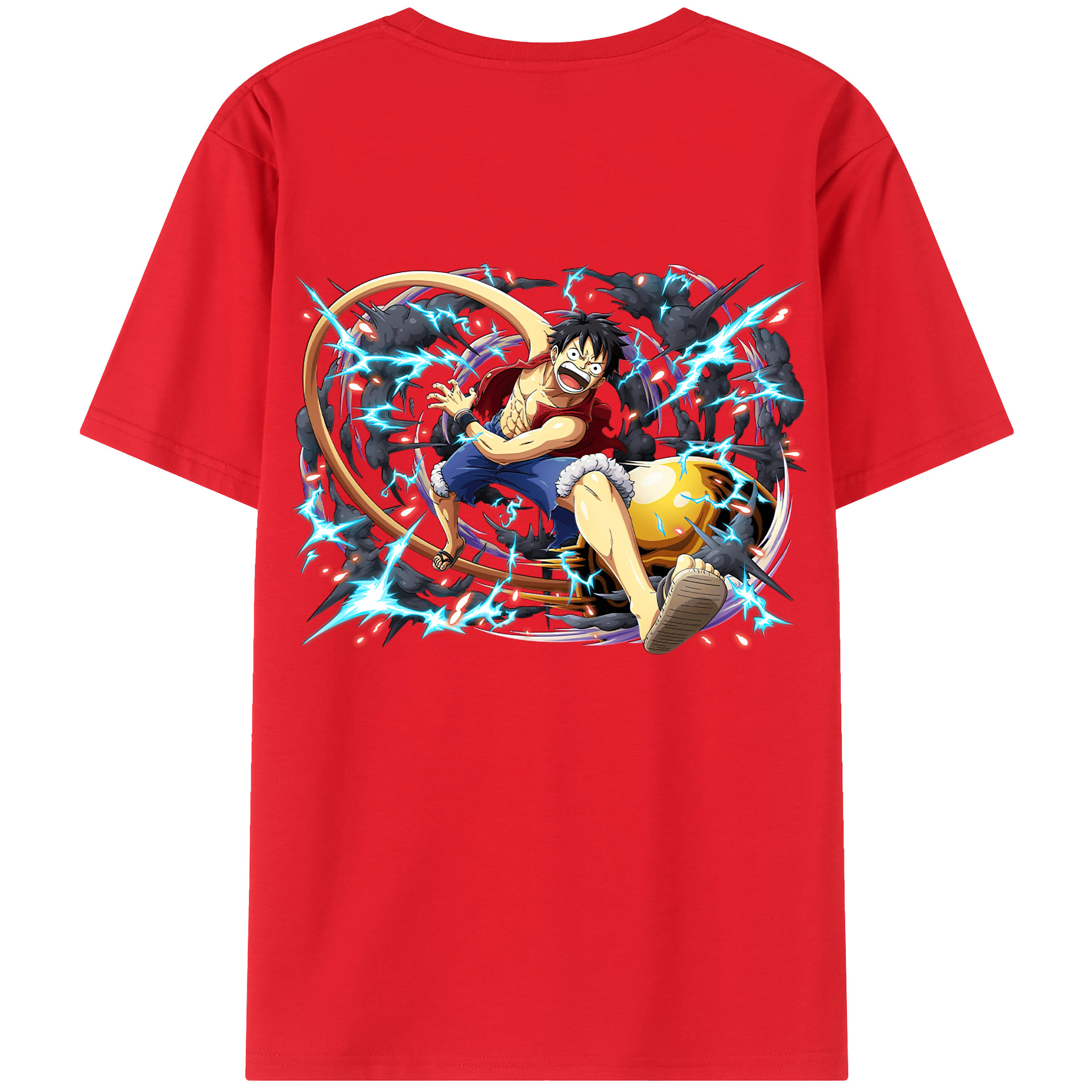 ワンピース モンキー・D・ルフィ ONE PIECE Monkey D. Luffy レディース半袖Tシャツ(バックプリント)