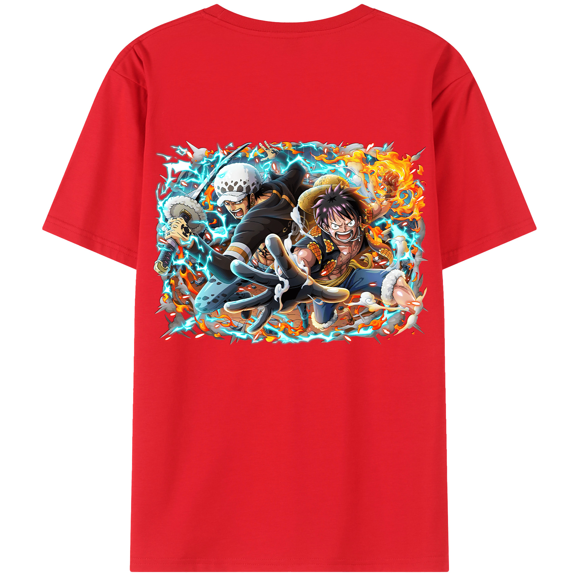 ワンピース モンキー・D・ルフィ ONE PIECE Monkey D. Luffy レディース半袖Tシャツ(バックプリント)