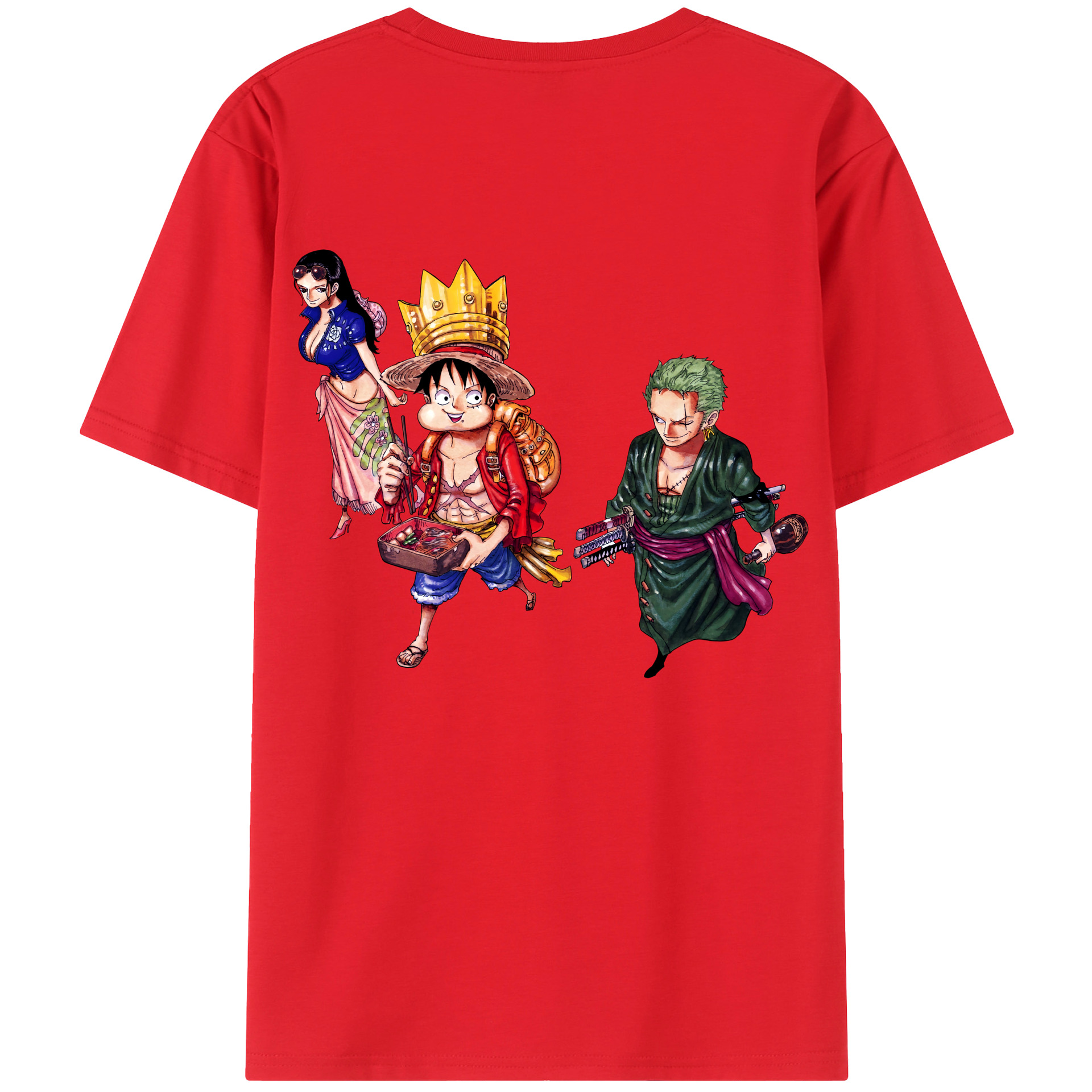 ワンピース モンキー・D・ルフィ ONE PIECE Monkey D. Luffy レディース半袖Tシャツ(バックプリント)