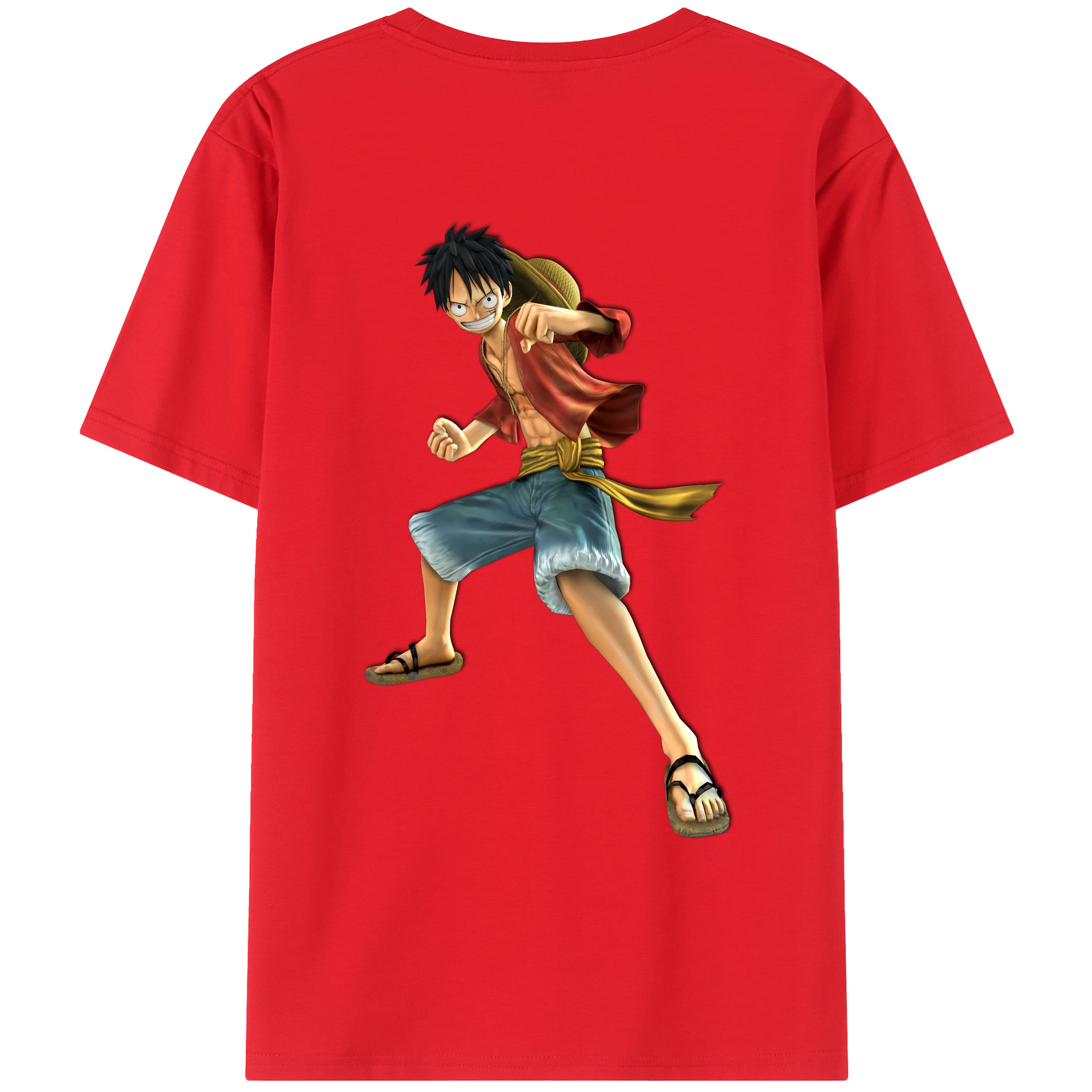 ワンピース モンキー・D・ルフィ ONE PIECE Monkey D. Luffy レディース半袖Tシャツ(バックプリント)