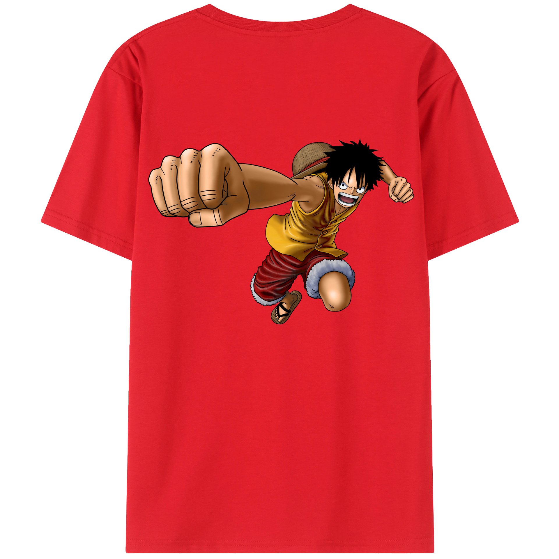 ワンピース モンキー・D・ルフィ ONE PIECE Monkey D. Luffy レディース半袖Tシャツ(バックプリント)