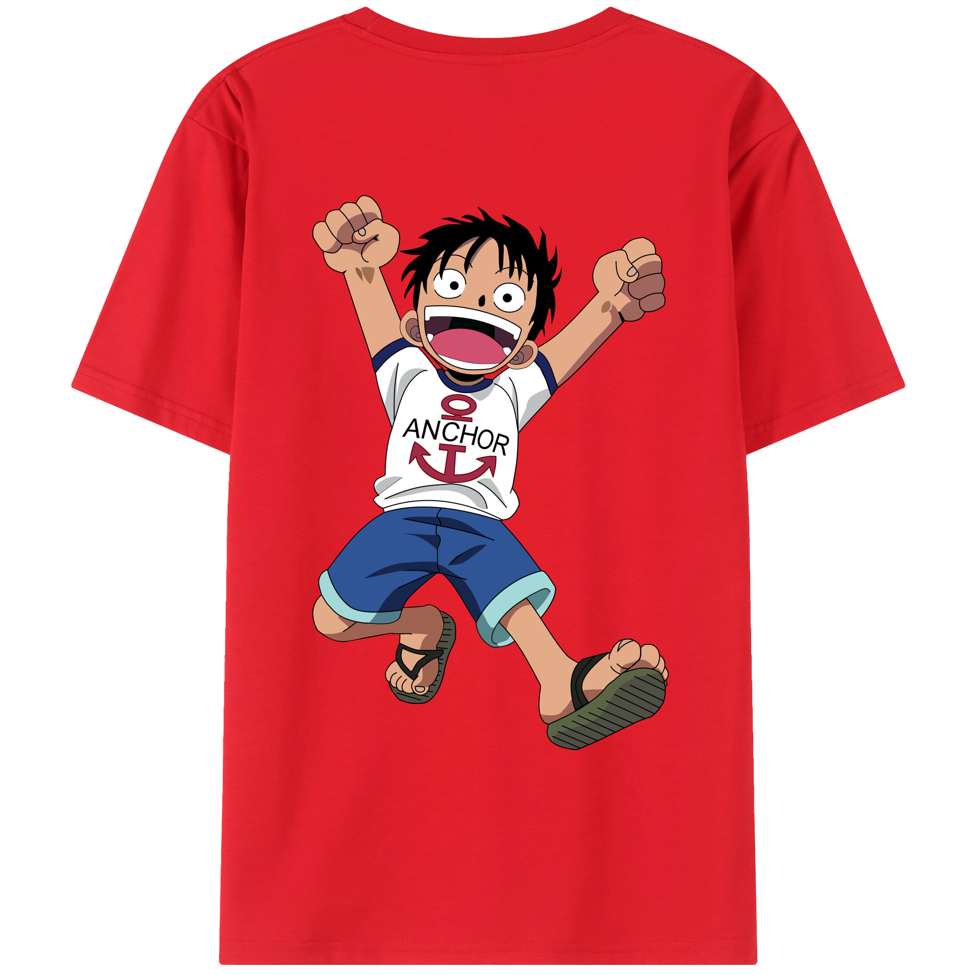 ワンピース モンキー・D・ルフィ ONE PIECE Monkey D. Luffy レディース半袖Tシャツ(バックプリント)
