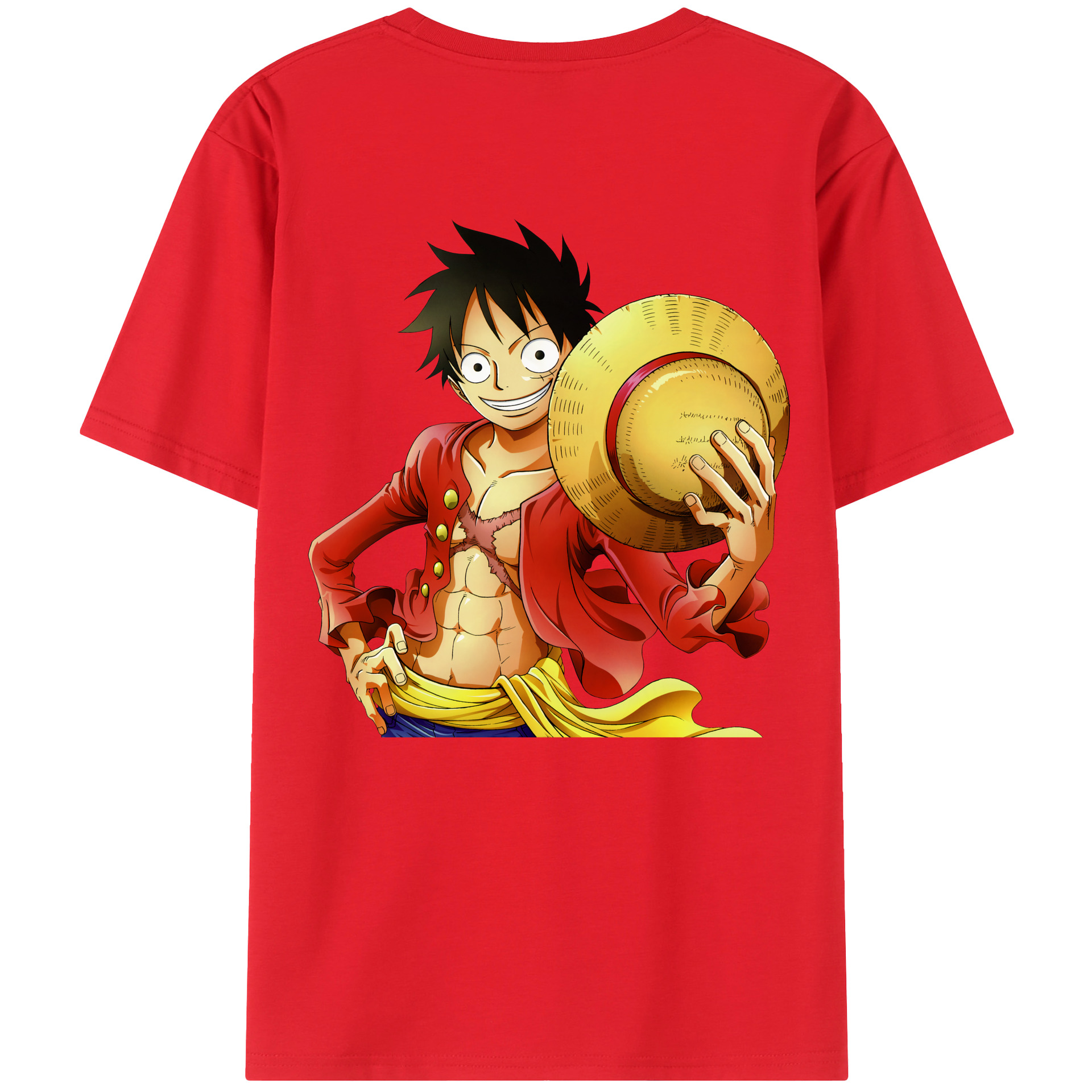 ワンピース モンキー・D・ルフィ ONE PIECE Monkey D. Luffy レディース半袖Tシャツ(バックプリント)