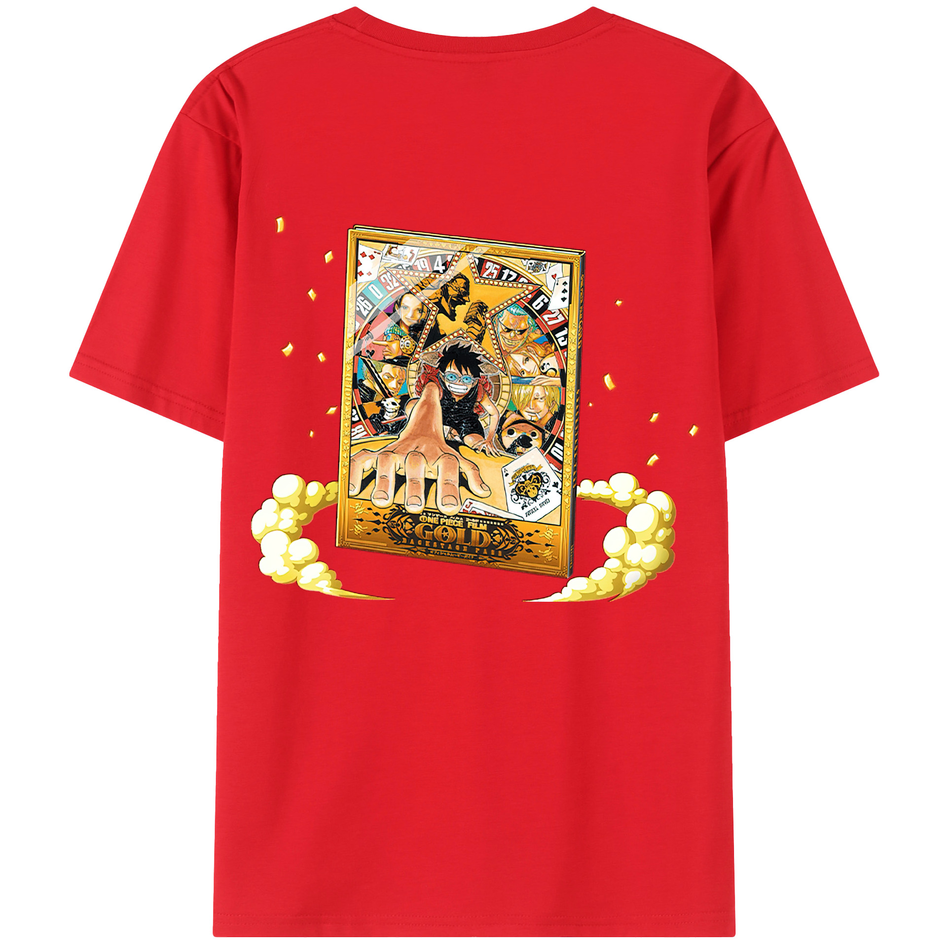 ワンピース モンキー・D・ルフィ ONE PIECE Monkey D. Luffy レディース半袖Tシャツ(バックプリント)