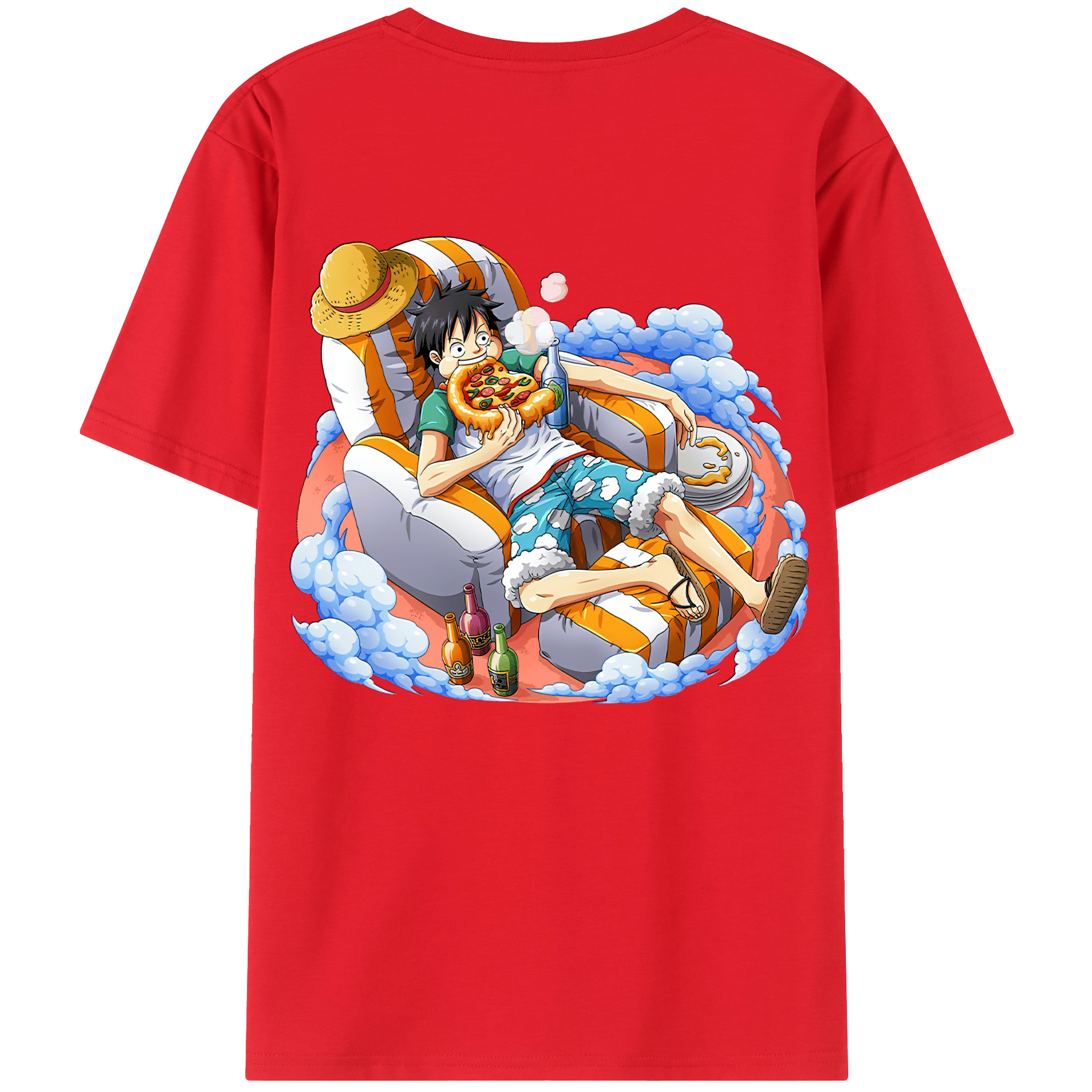 ワンピース モンキー・D・ルフィ ONE PIECE Monkey D. Luffy レディース半袖Tシャツ(バックプリント)