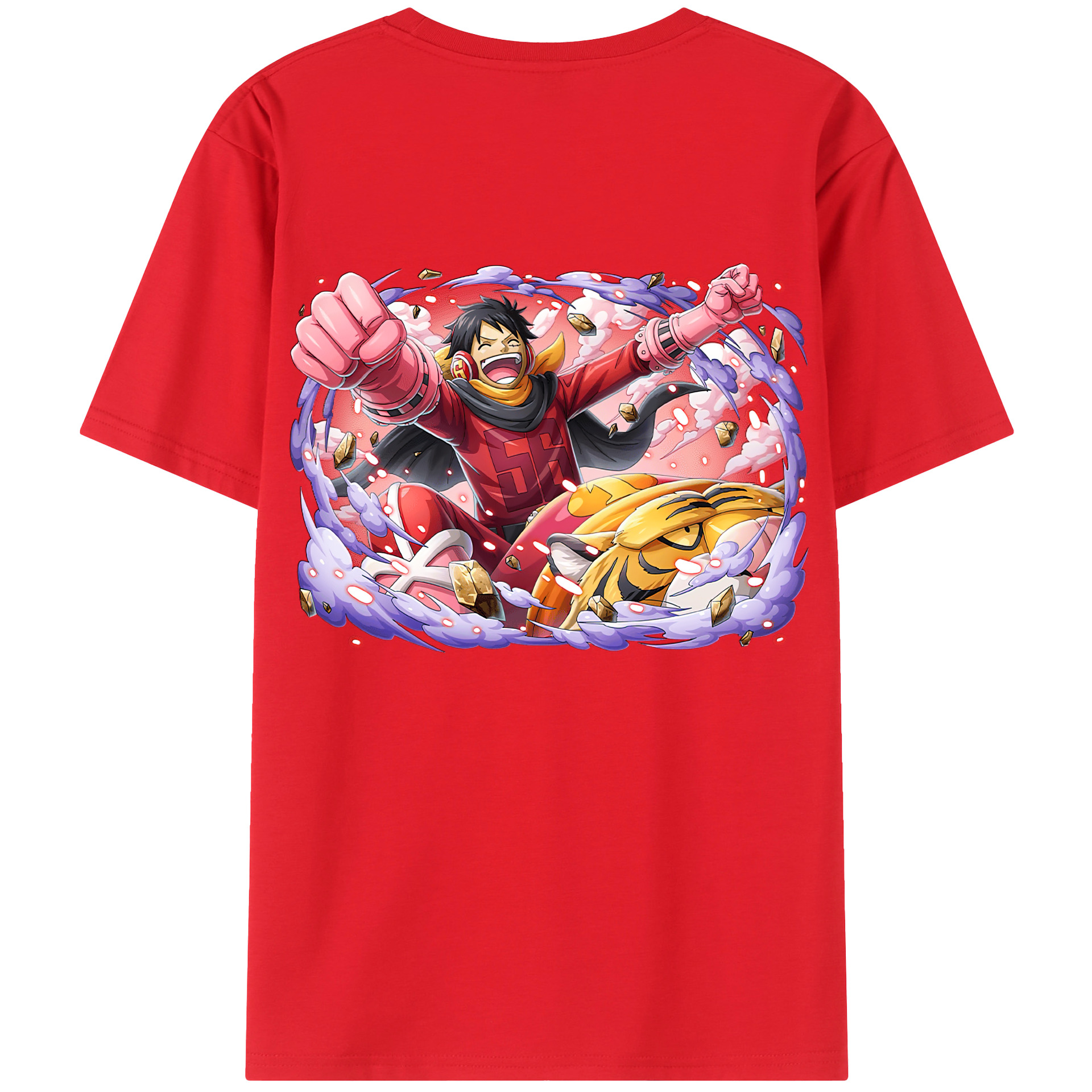 ワンピース モンキー・D・ルフィ ONE PIECE Monkey D. Luffy レディース半袖Tシャツ(バックプリント)
