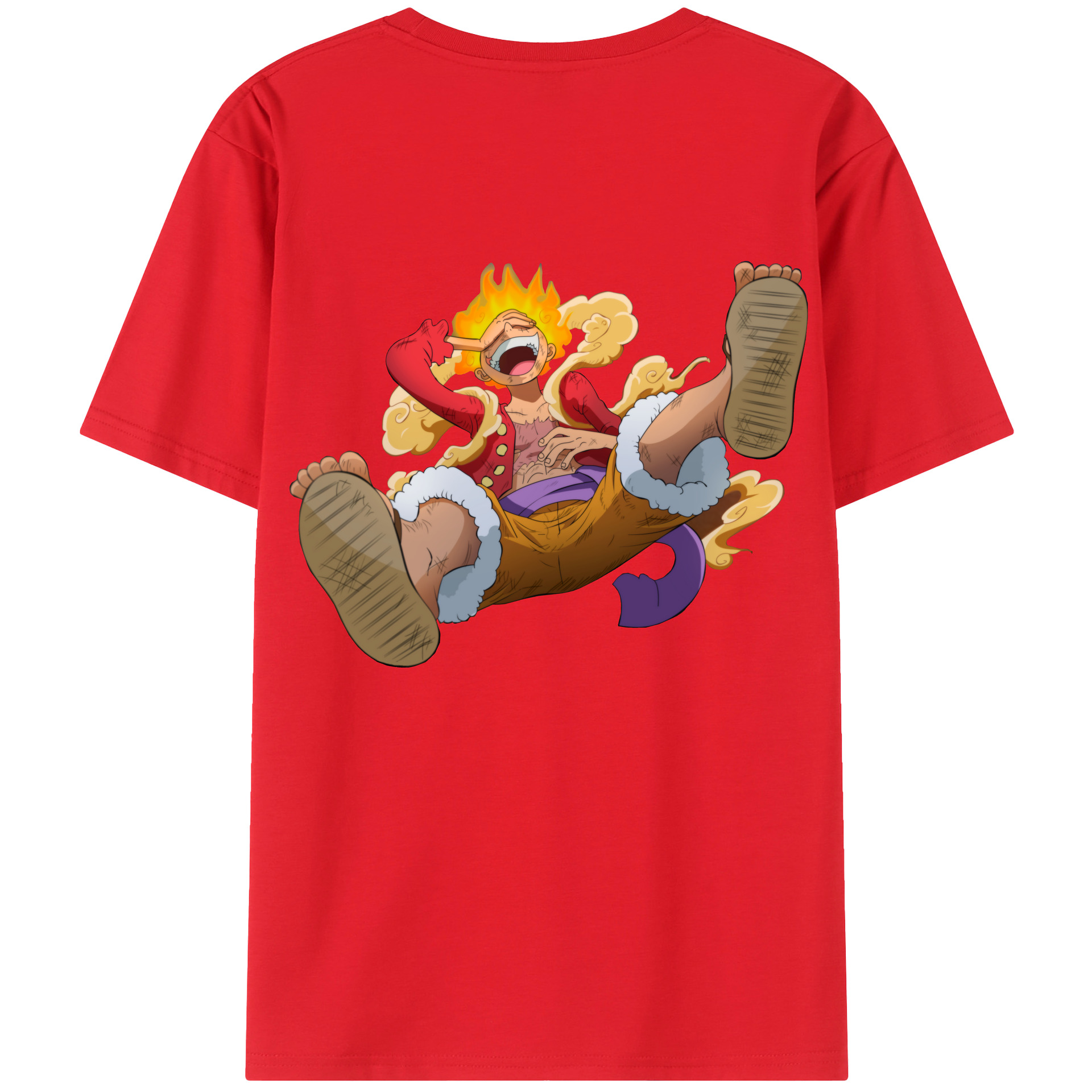 ワンピース モンキー・D・ルフィ ONE PIECE Monkey D. Luffy レディース半袖Tシャツ(バックプリント)
