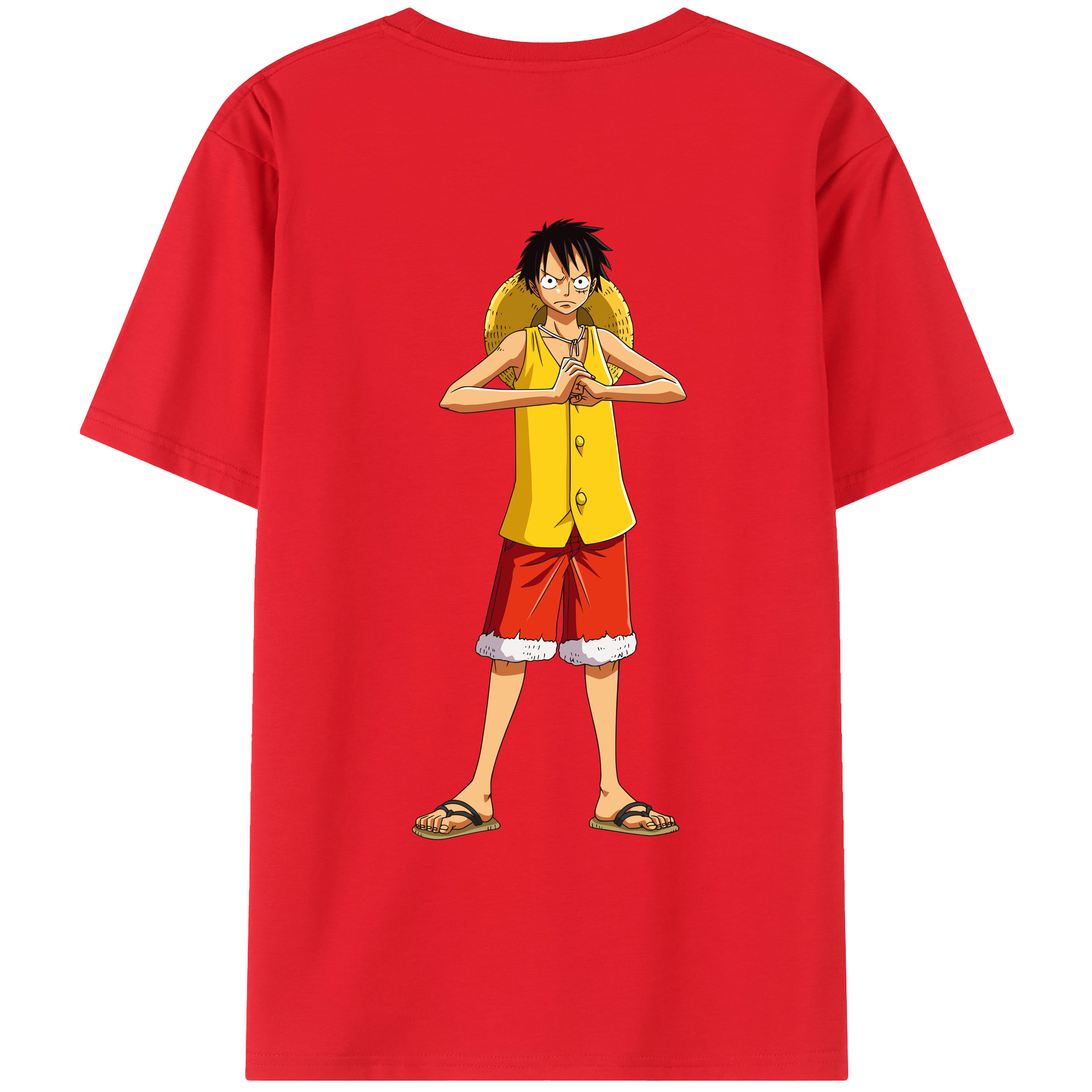 ワンピース モンキー・D・ルフィ ONE PIECE Monkey D. Luffy レディース半袖Tシャツ(バックプリント)