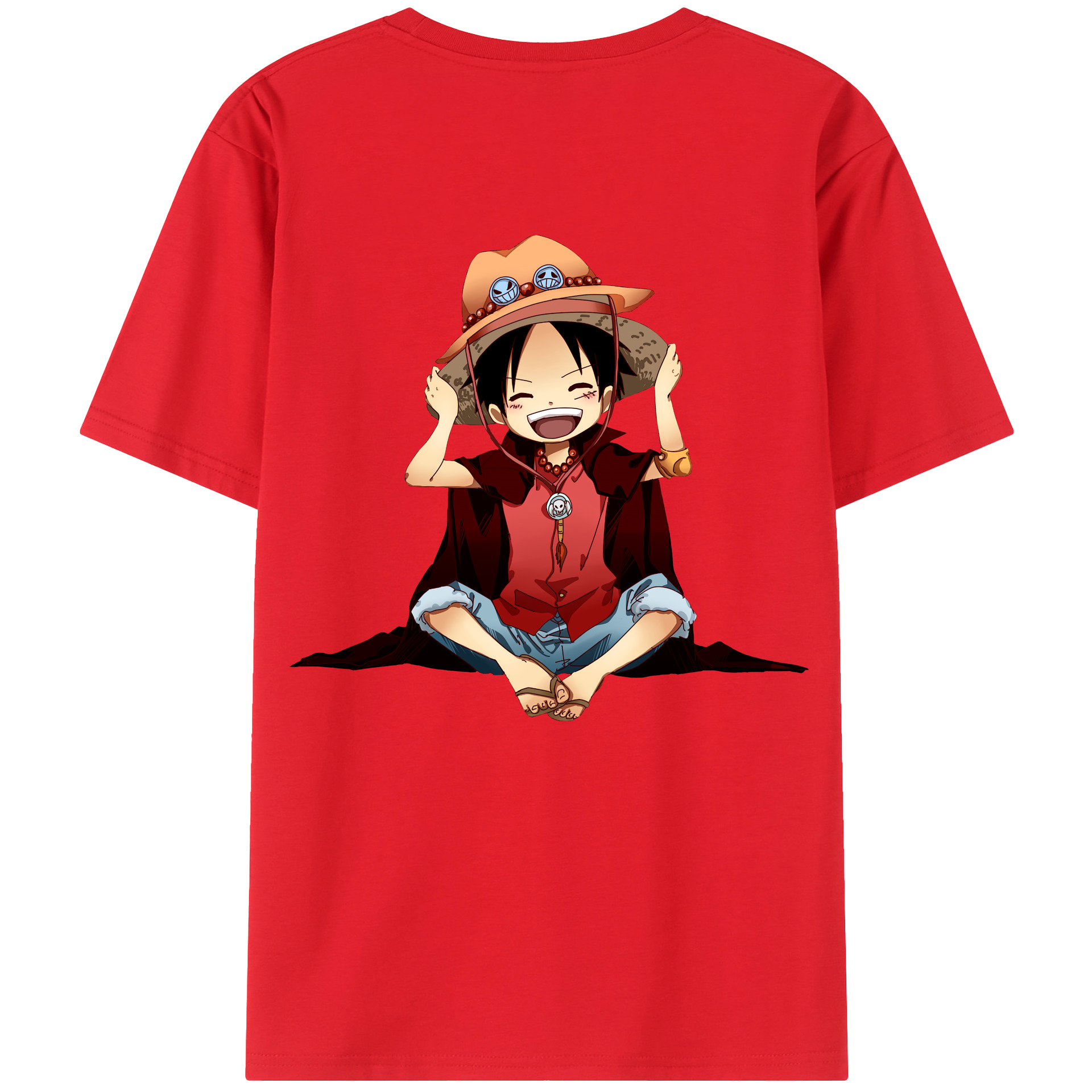 ワンピース モンキー・D・ルフィ ONE PIECE Monkey D. Luffy レディース半袖Tシャツ(バックプリント)