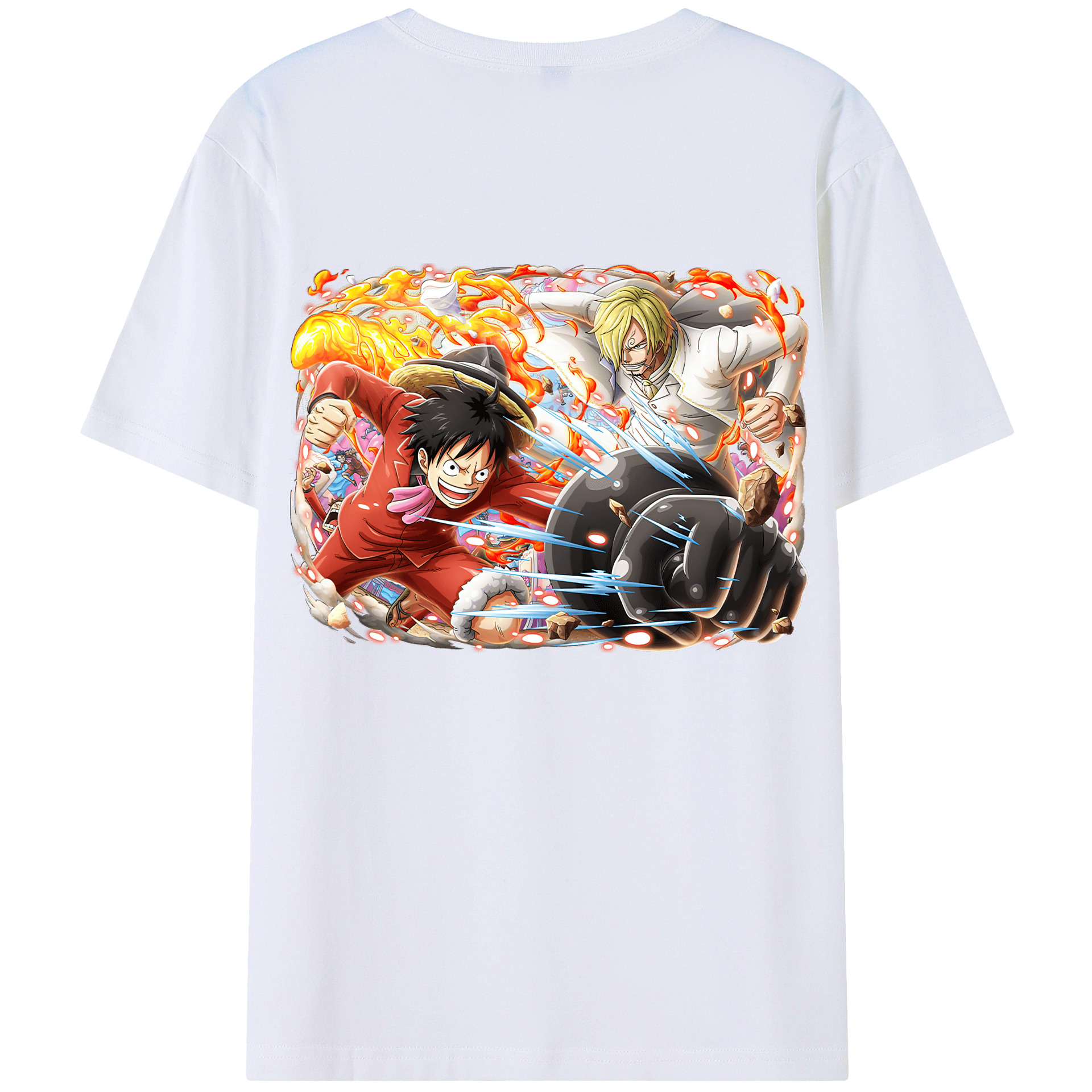 ワンピース モンキー・D・ルフィ ONE PIECE Monkey D. Luffy レディース半袖Tシャツ(バックプリント)
