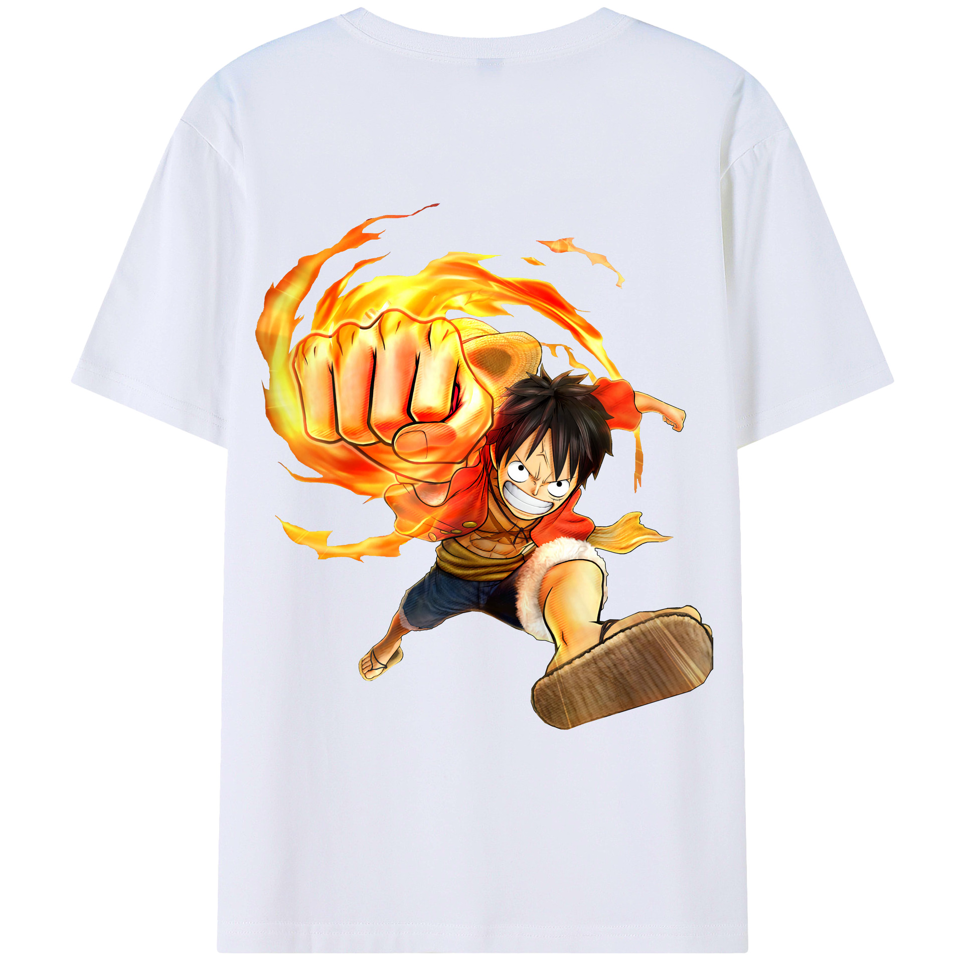 ワンピース モンキー・D・ルフィ ONE PIECE Monkey D. Luffy レディース半袖Tシャツ(バックプリント)