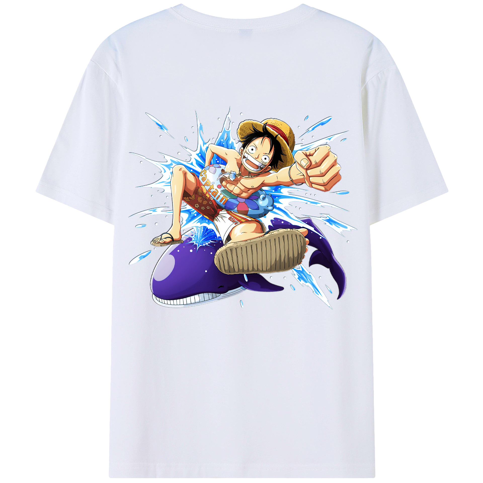 ワンピース モンキー・D・ルフィ ONE PIECE Monkey D. Luffy レディース半袖Tシャツ(バックプリント)