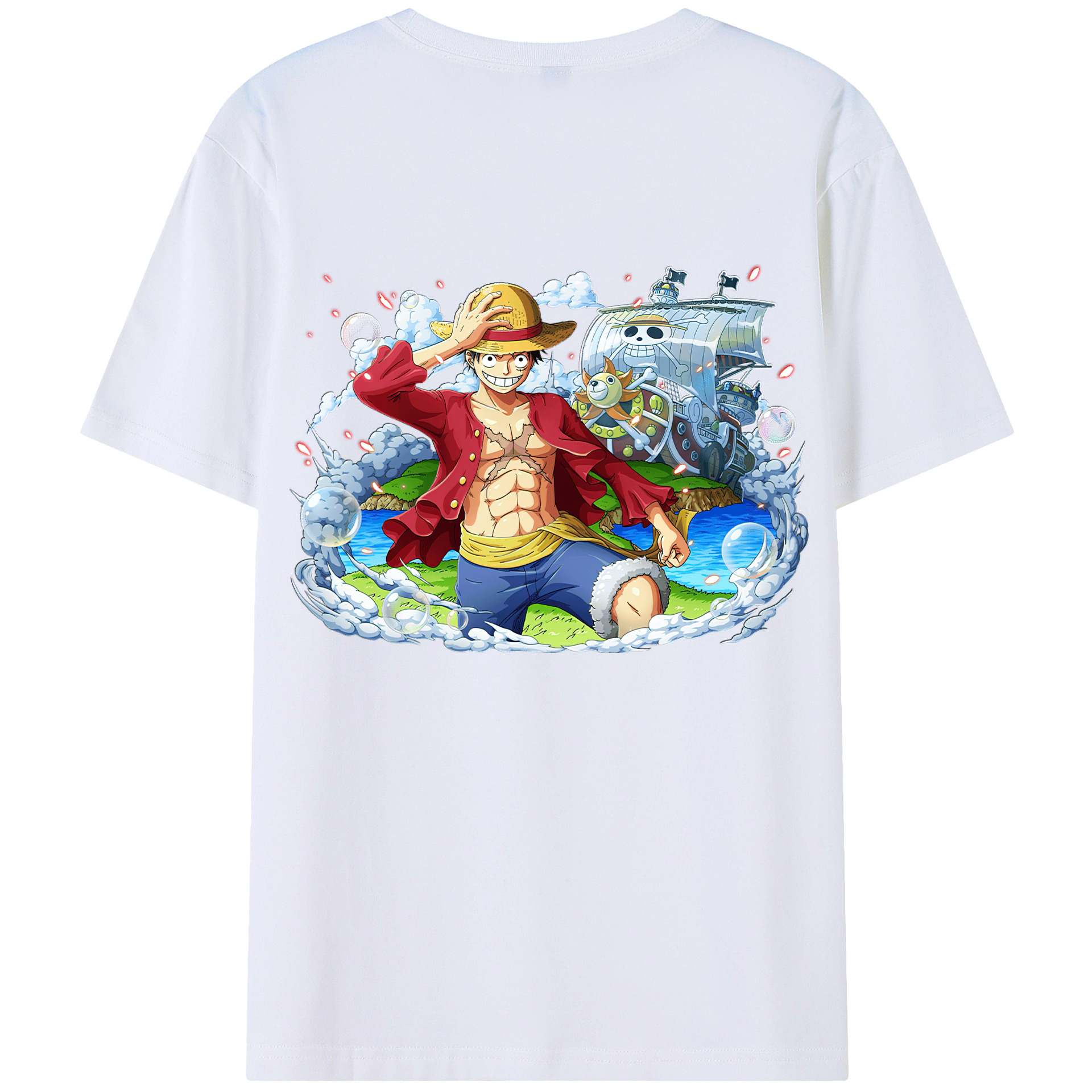 ワンピース モンキー・D・ルフィ ONE PIECE Monkey D. Luffy レディース半袖Tシャツ(バックプリント)