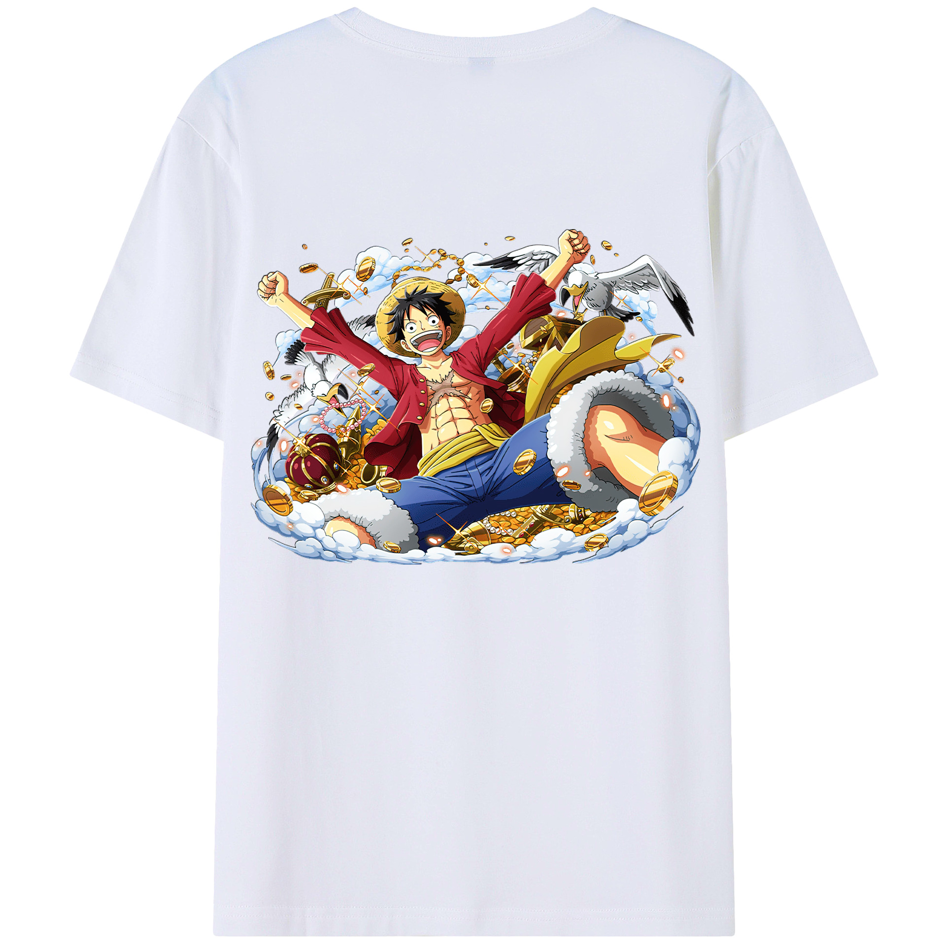 ワンピース モンキー・D・ルフィ ONE PIECE Monkey D. Luffy レディース半袖Tシャツ(バックプリント)
