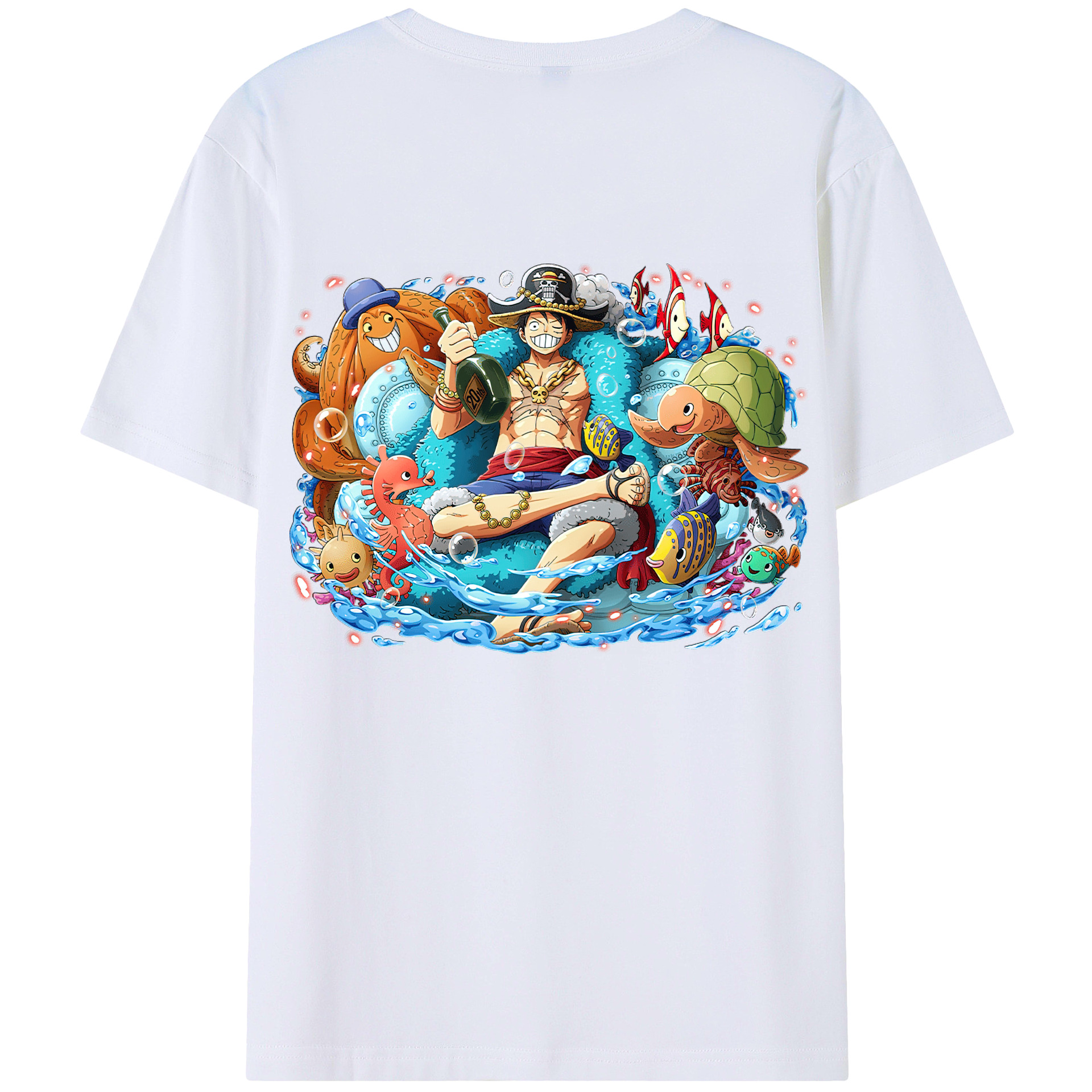 ワンピース モンキー・D・ルフィ ONE PIECE Monkey D. Luffy レディース半袖Tシャツ(バックプリント)