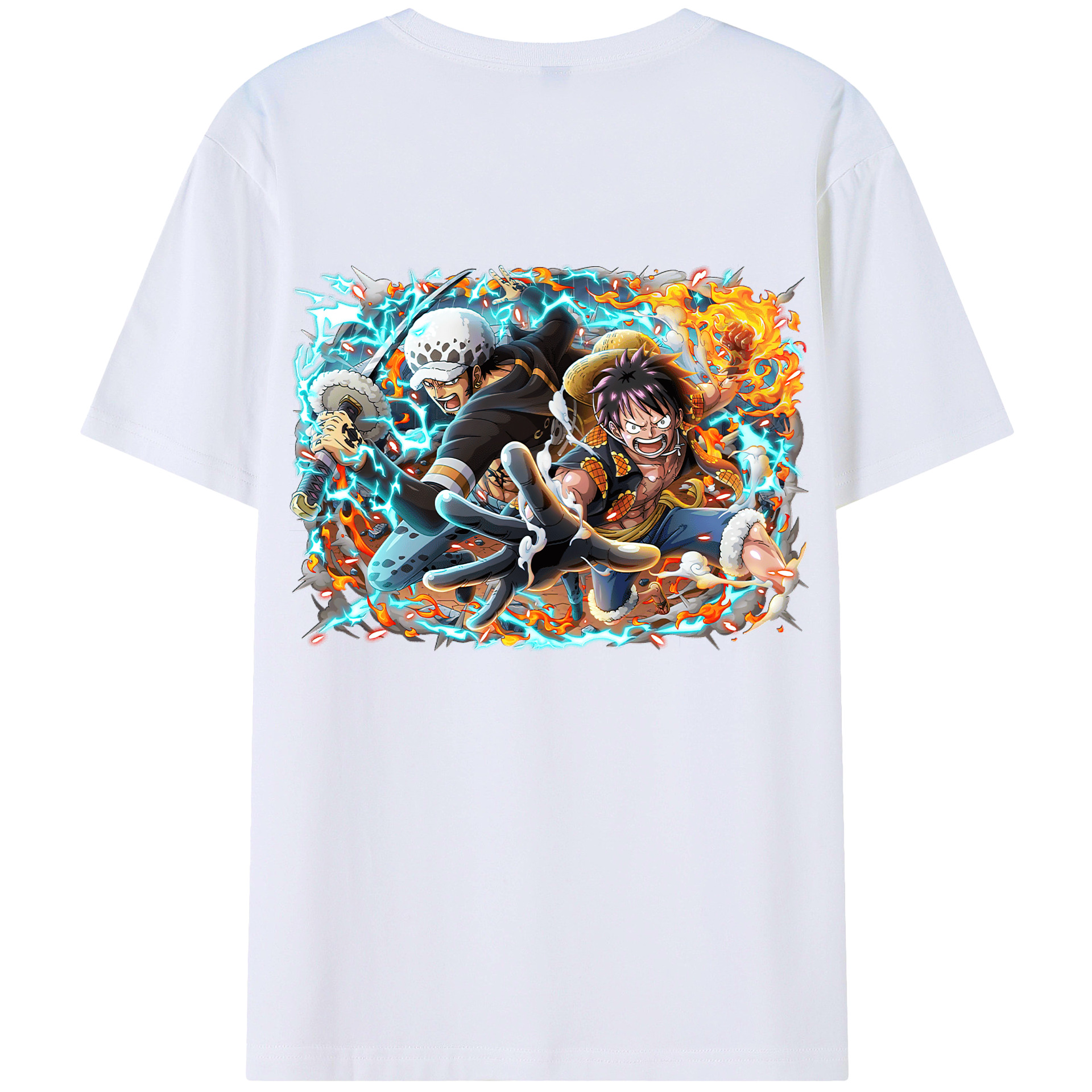 ワンピース モンキー・D・ルフィ ONE PIECE Monkey D. Luffy レディース半袖Tシャツ(バックプリント)