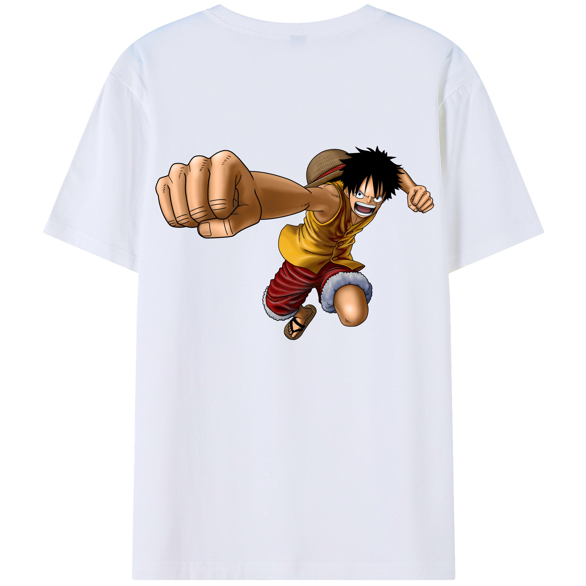 ワンピース モンキー・D・ルフィ ONE PIECE Monkey D. Luffy レディース半袖Tシャツ(バックプリント)