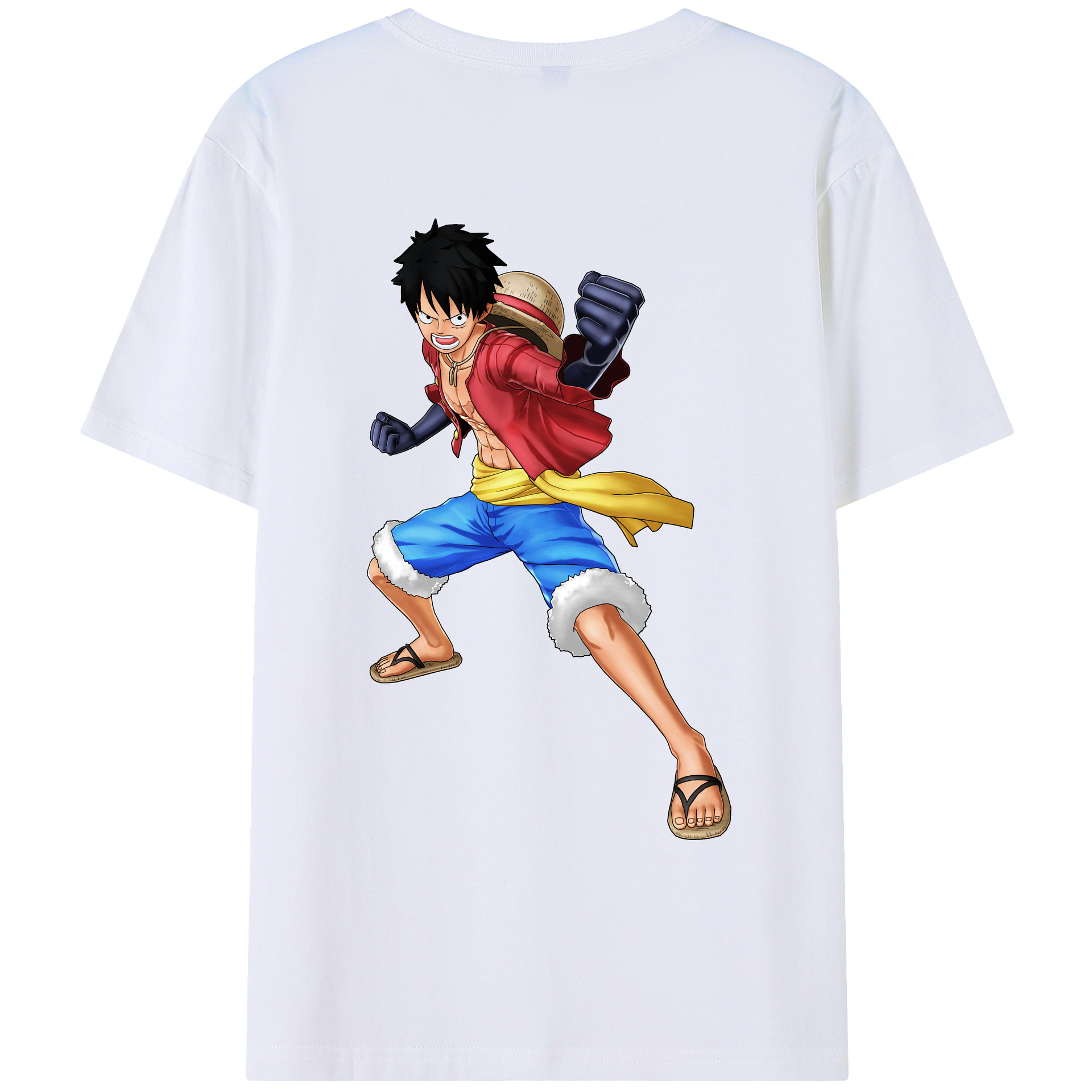 ワンピース モンキー・D・ルフィ ONE PIECE Monkey D. Luffy レディース半袖Tシャツ(バックプリント)