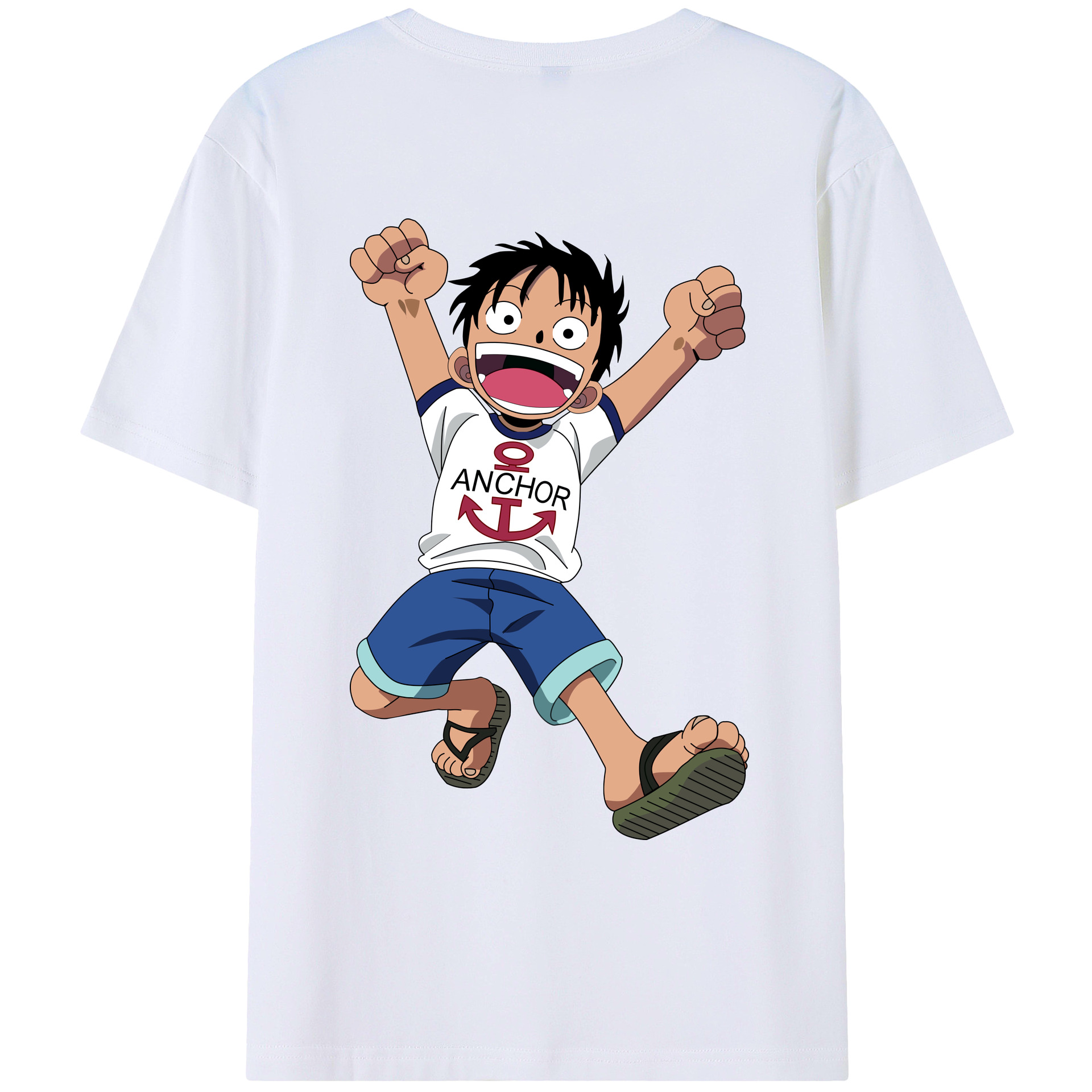 ワンピース モンキー・D・ルフィ ONE PIECE Monkey D. Luffy レディース半袖Tシャツ(バックプリント)