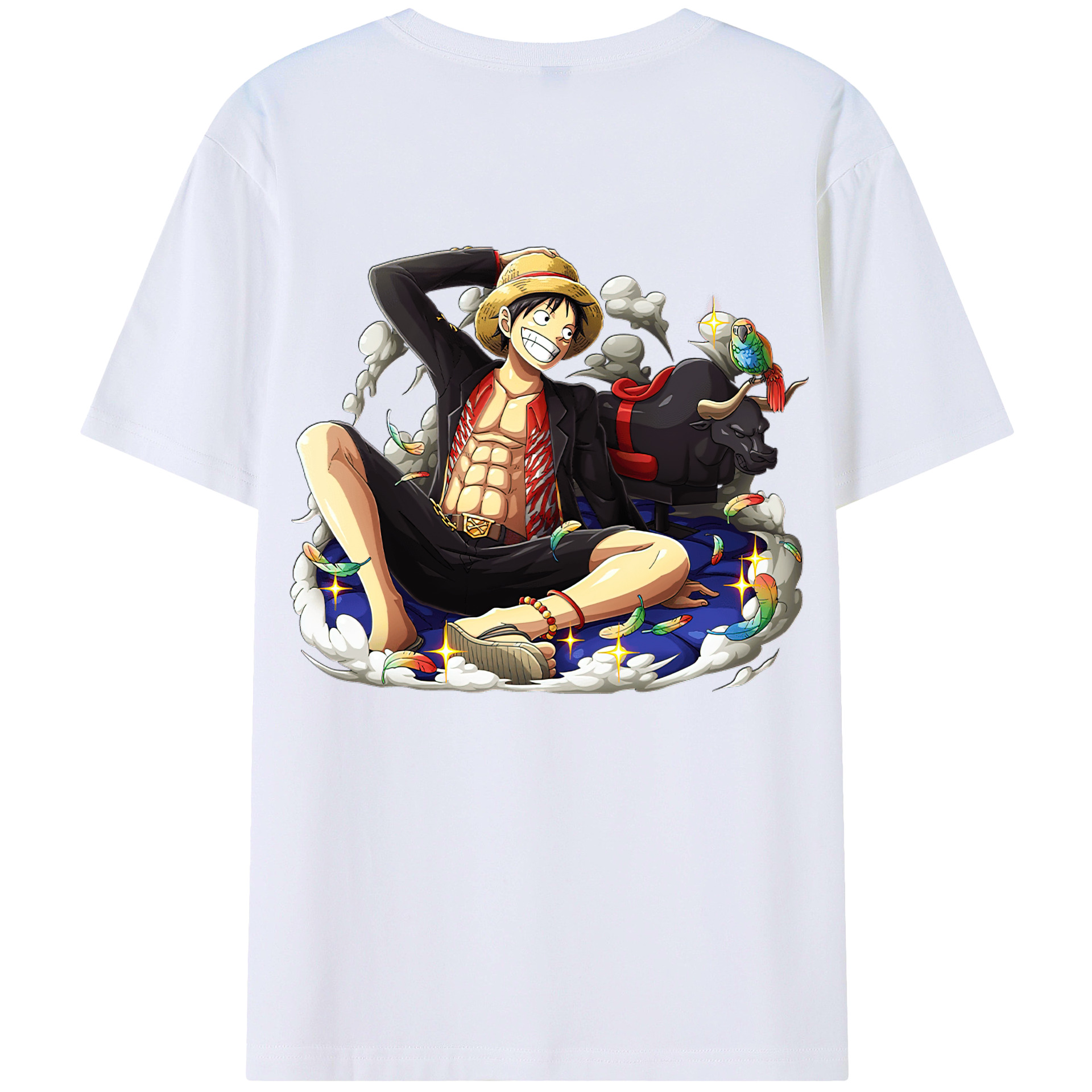 ワンピース モンキー・D・ルフィ ONE PIECE Monkey D. Luffy レディース半袖Tシャツ(バックプリント)