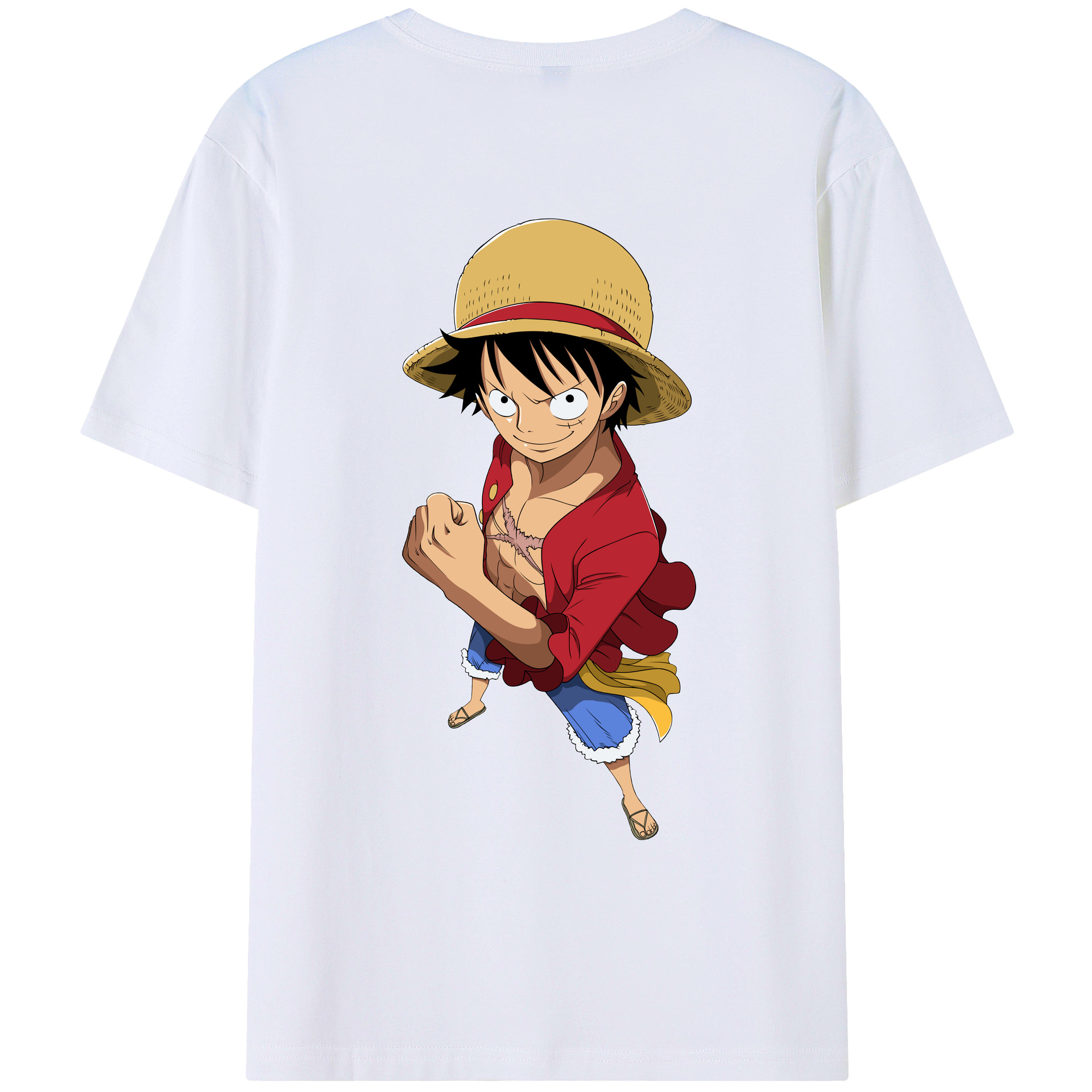ワンピース モンキー・D・ルフィ ONE PIECE Monkey D. Luffy レディース半袖Tシャツ(バックプリント)