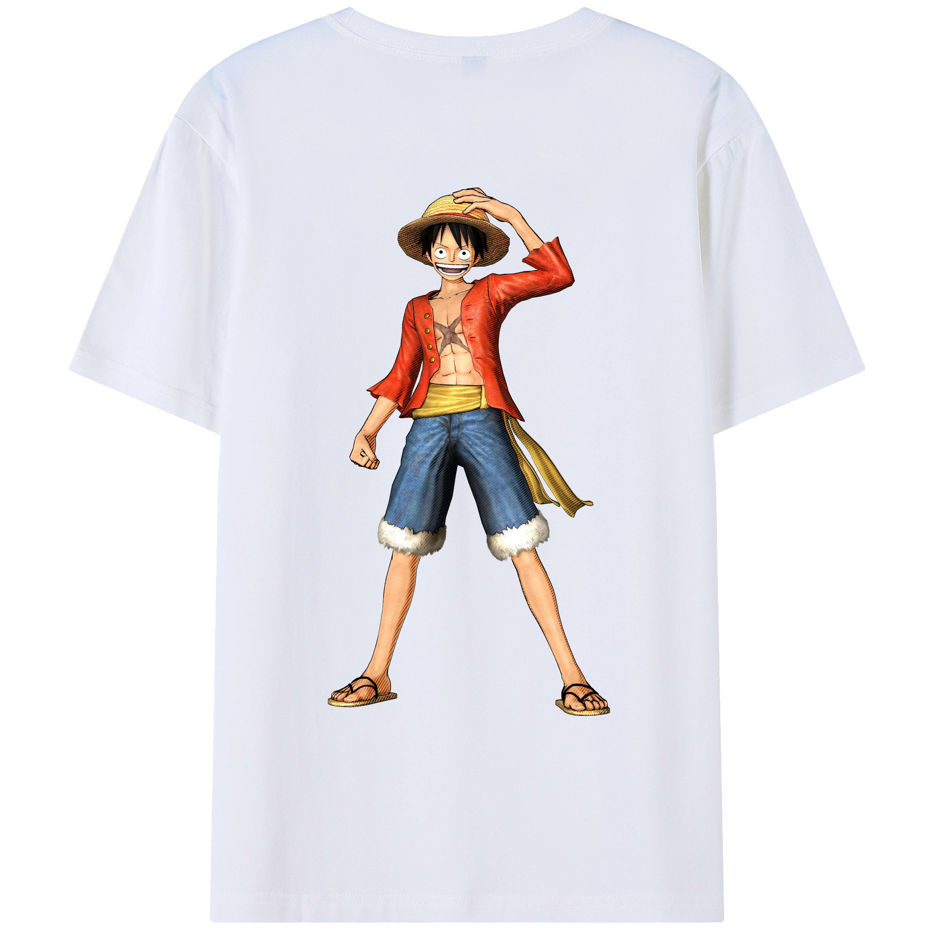 ワンピース モンキー・D・ルフィ ONE PIECE Monkey D. Luffy レディース半袖Tシャツ(バックプリント)