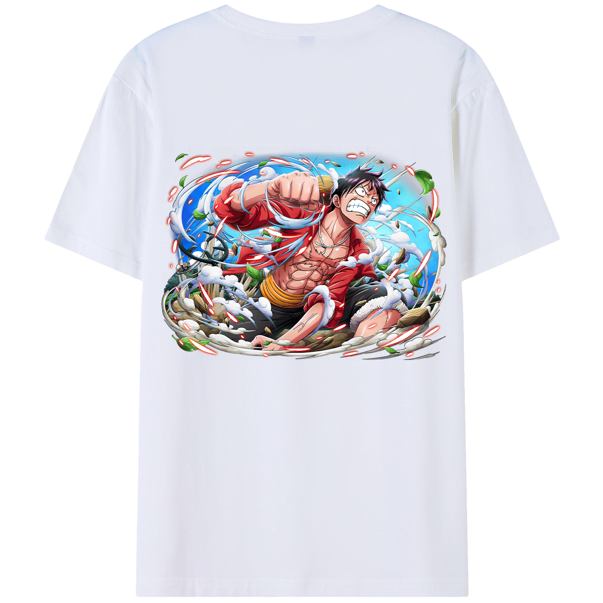 ワンピース モンキー・D・ルフィ ONE PIECE Monkey D. Luffy レディース半袖Tシャツ(バックプリント)