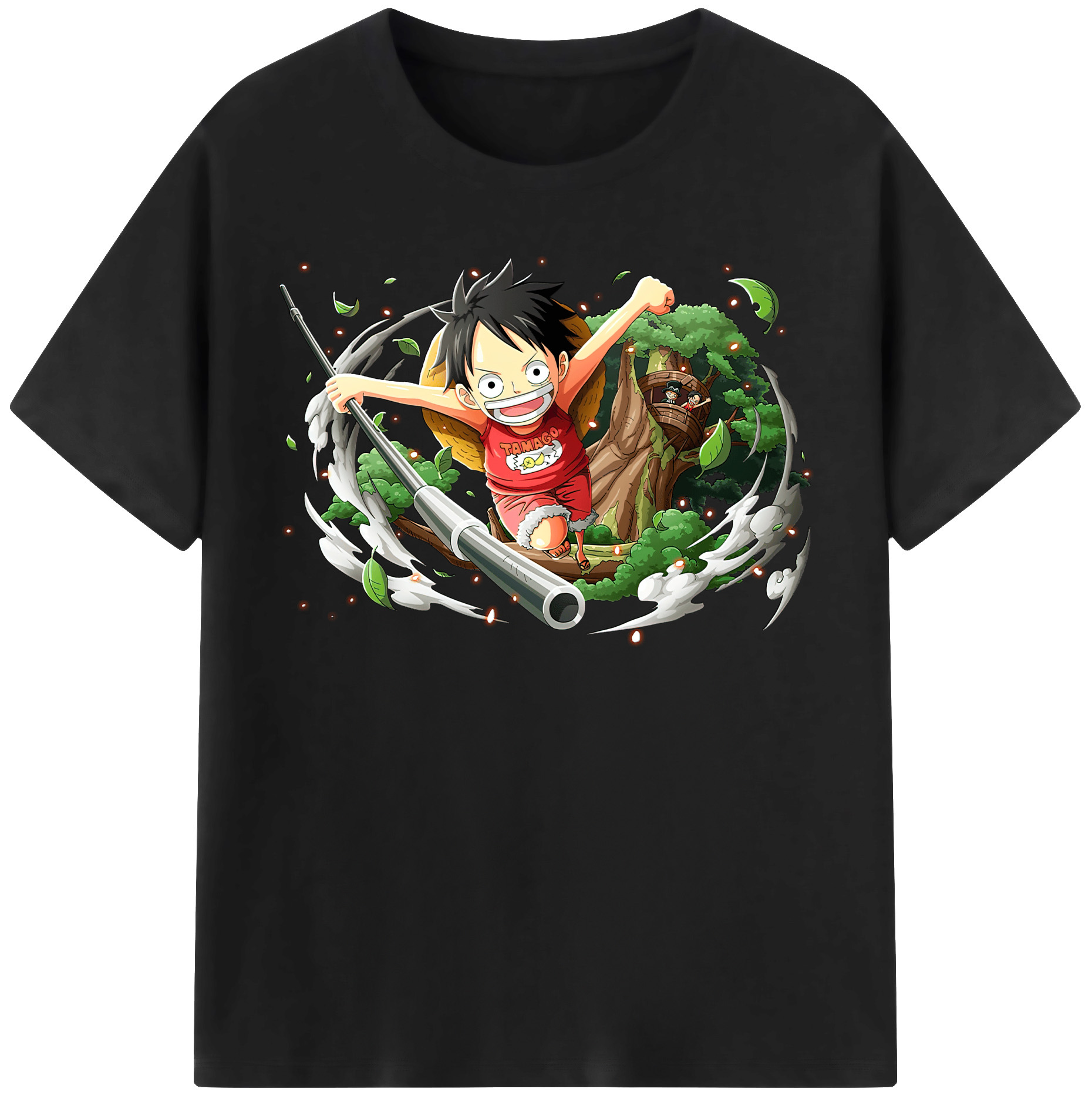 ワンピース モンキー・D・ルフィ ONE PIECE Monkey D. Luffy レディースカジュアルプリントTシャツ（綿100％）