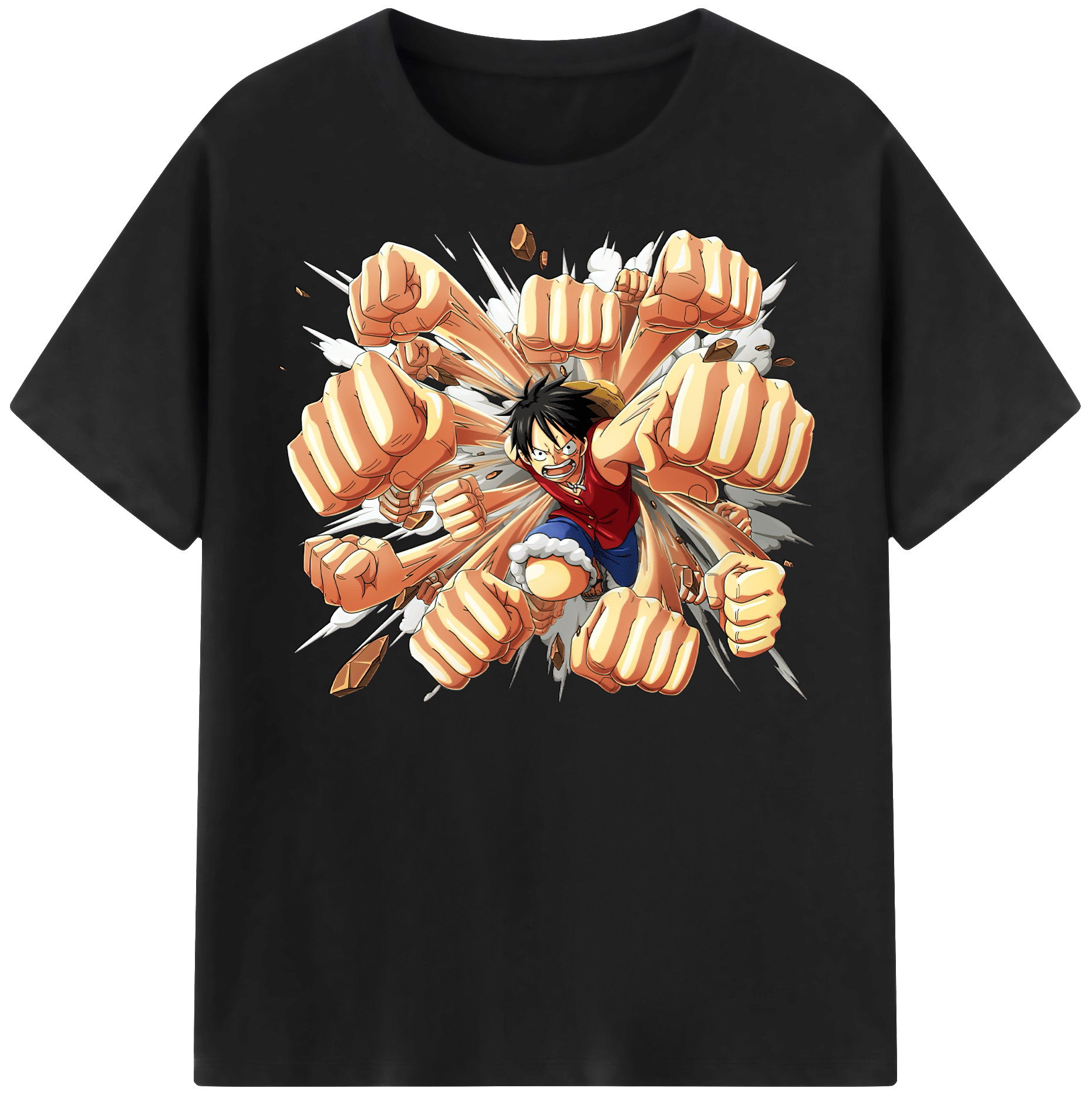 ワンピース モンキー・D・ルフィ ONE PIECE Monkey D. Luffy レディースカジュアルプリントTシャツ（綿100％）
