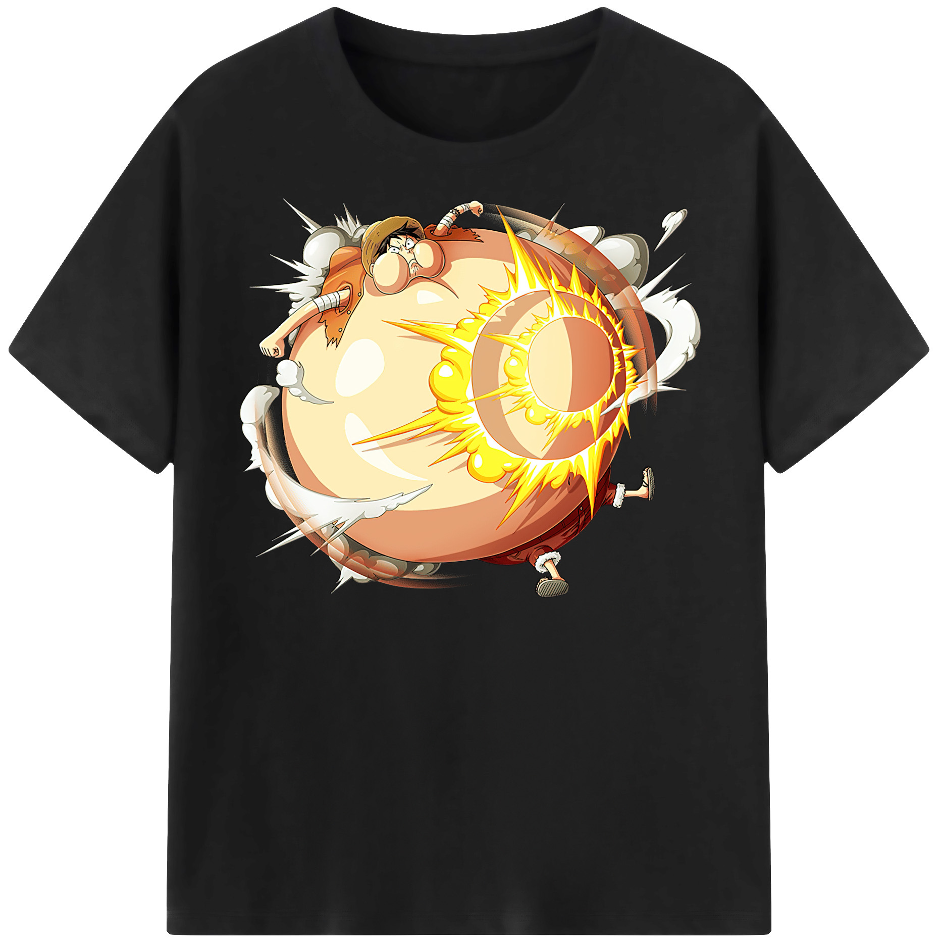 ワンピース モンキー・D・ルフィ ONE PIECE Monkey D. Luffy レディースカジュアルプリントTシャツ（綿100％）