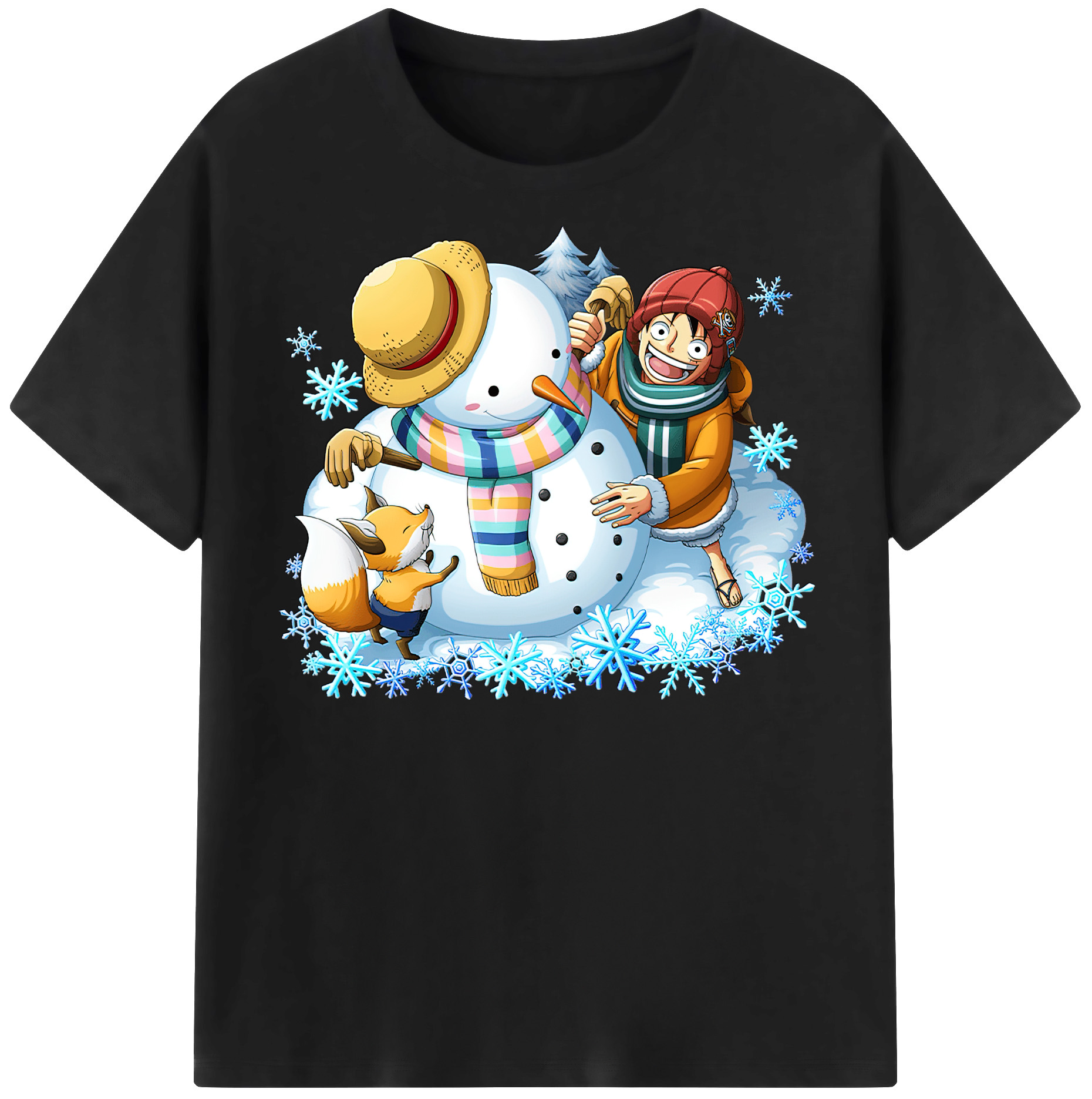 ワンピース モンキー・D・ルフィ ONE PIECE Monkey D. Luffy レディースカジュアルプリントTシャツ（綿100％）