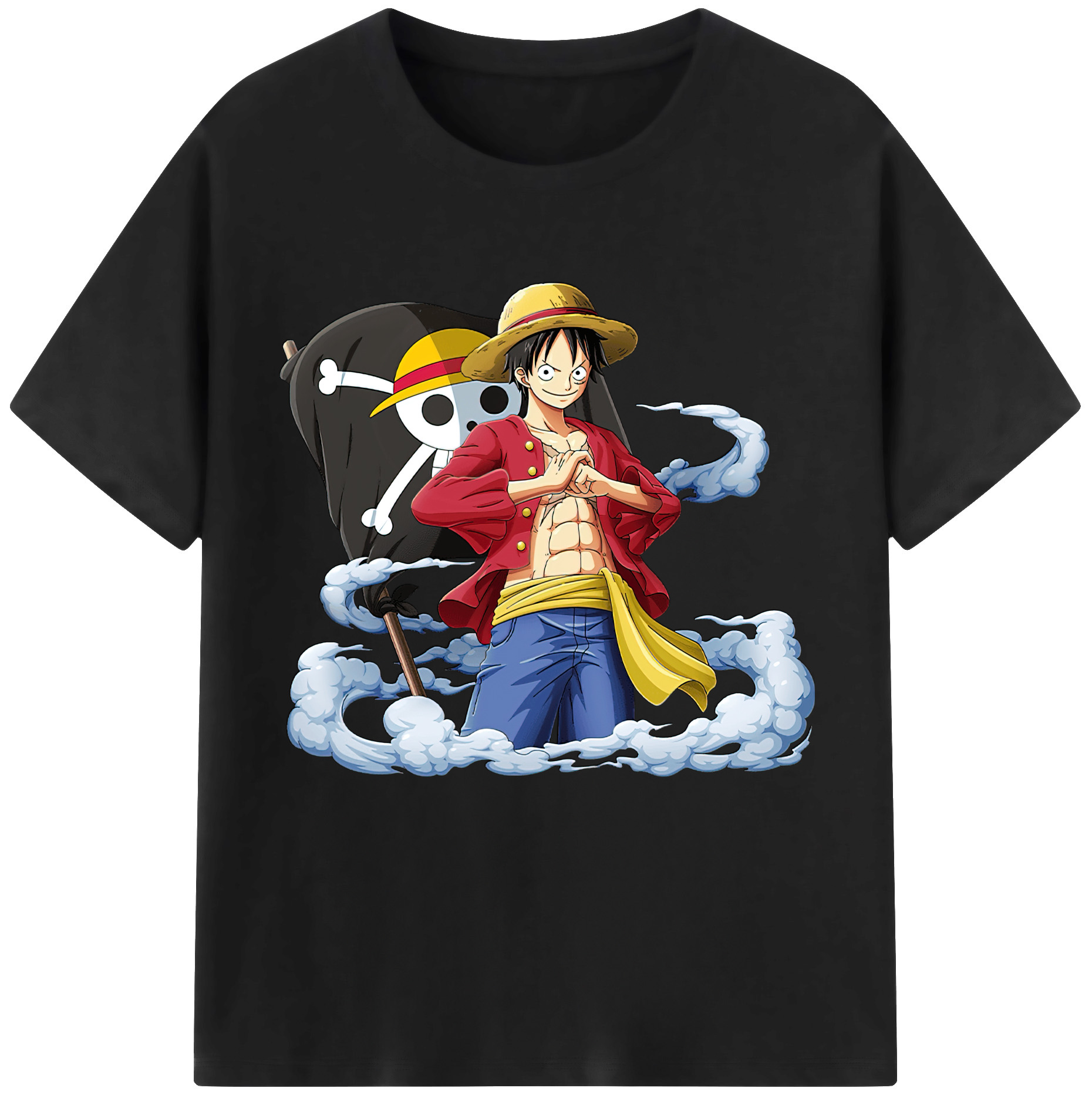 ワンピース モンキー・D・ルフィ ONE PIECE Monkey D. Luffy レディースカジュアルプリントTシャツ（綿100％）