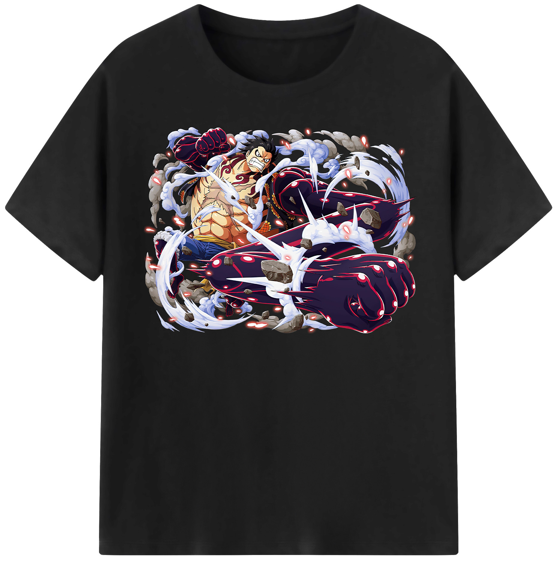 ワンピース モンキー・D・ルフィ ONE PIECE Monkey D. Luffy レディースカジュアルプリントTシャツ（綿100％）