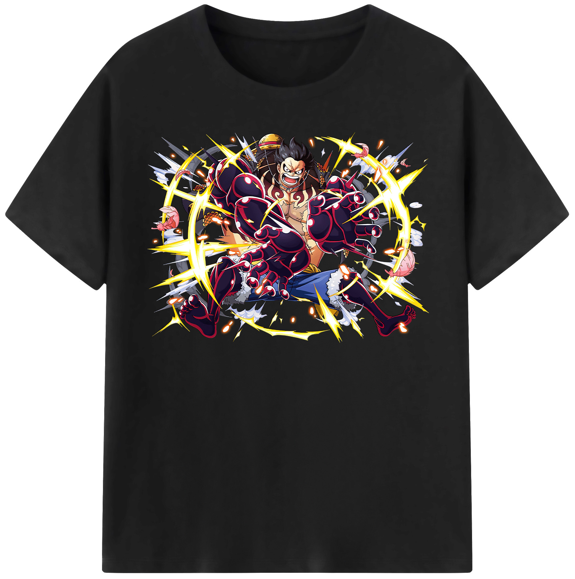 ワンピース モンキー・D・ルフィ ONE PIECE Monkey D. Luffy レディースカジュアルプリントTシャツ（綿100％）