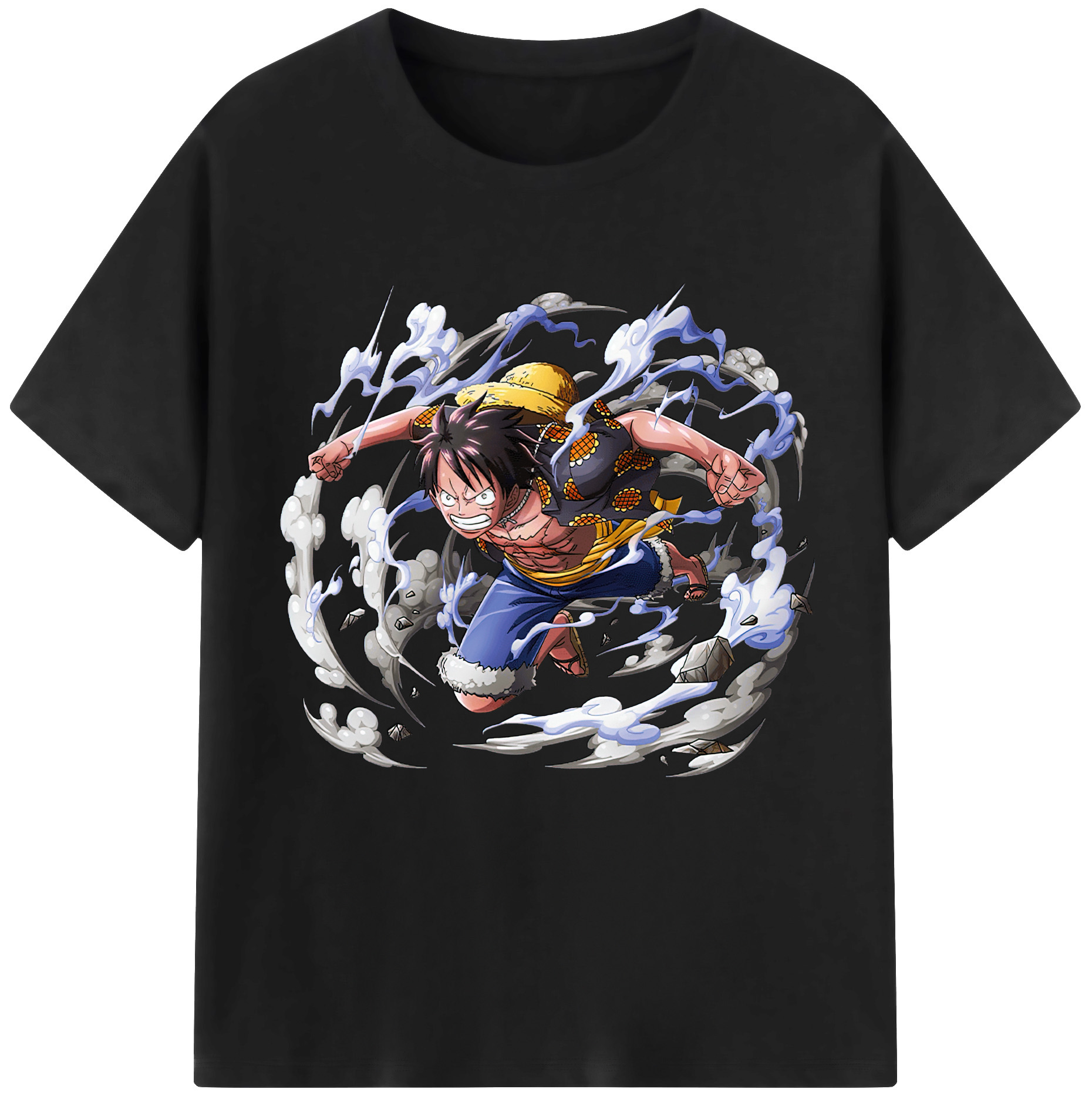 ワンピース モンキー・D・ルフィ ONE PIECE Monkey D. Luffy レディースカジュアルプリントTシャツ（綿100％）