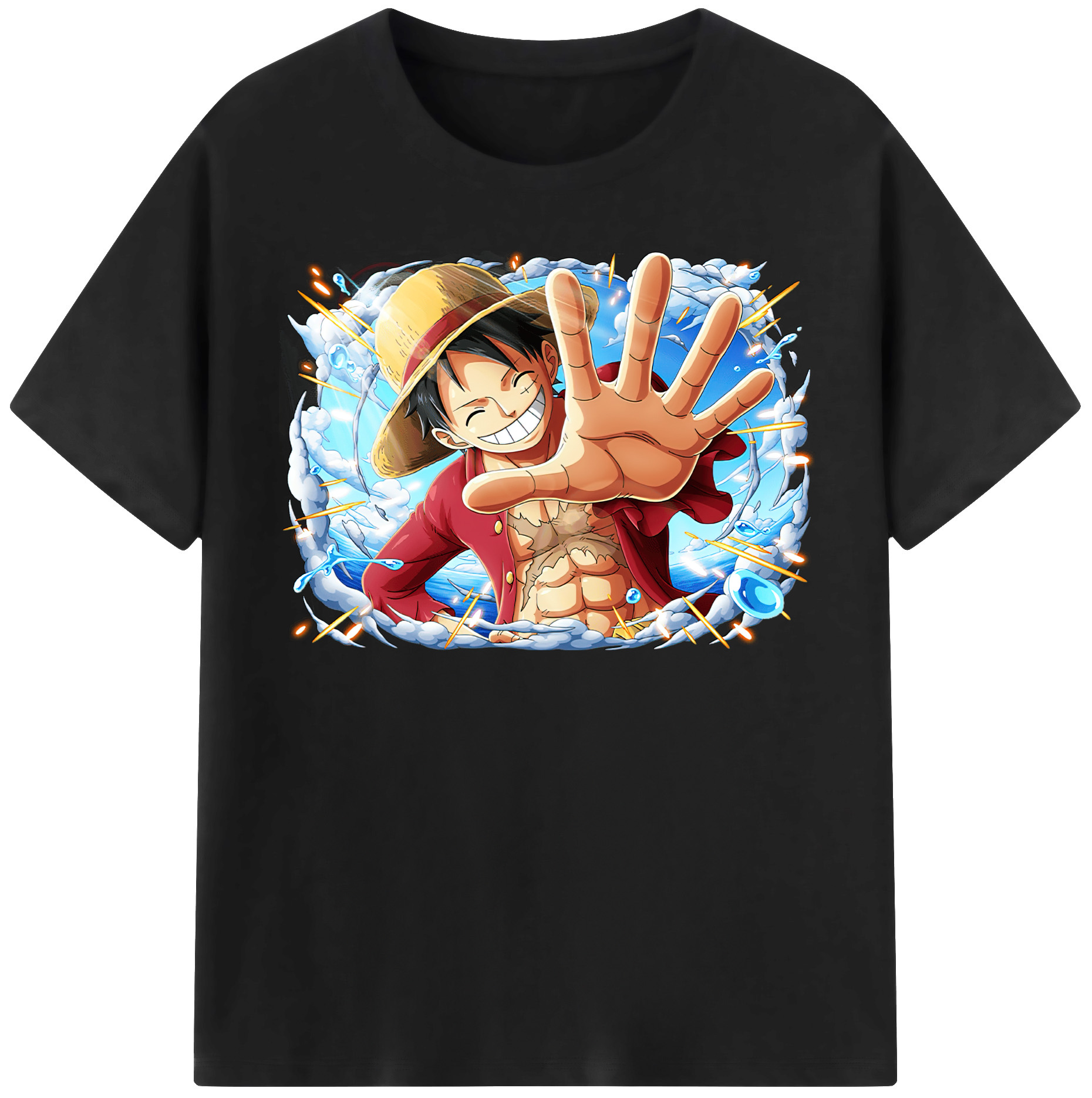 ワンピース モンキー・D・ルフィ ONE PIECE Monkey D. Luffy レディースカジュアルプリントTシャツ（綿100％）