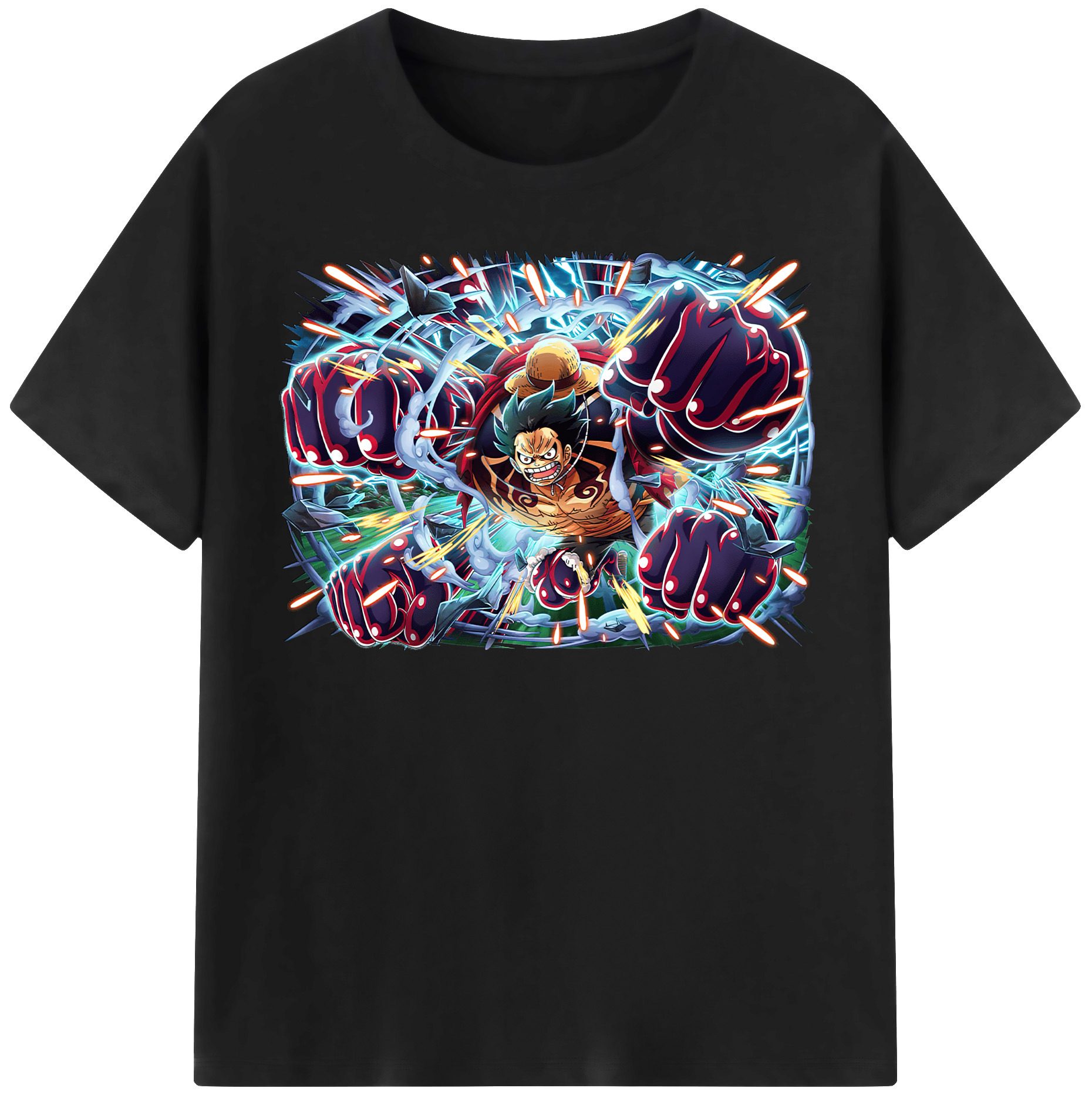 ワンピース モンキー・D・ルフィ ONE PIECE Monkey D. Luffy レディースカジュアルプリントTシャツ（綿100％）