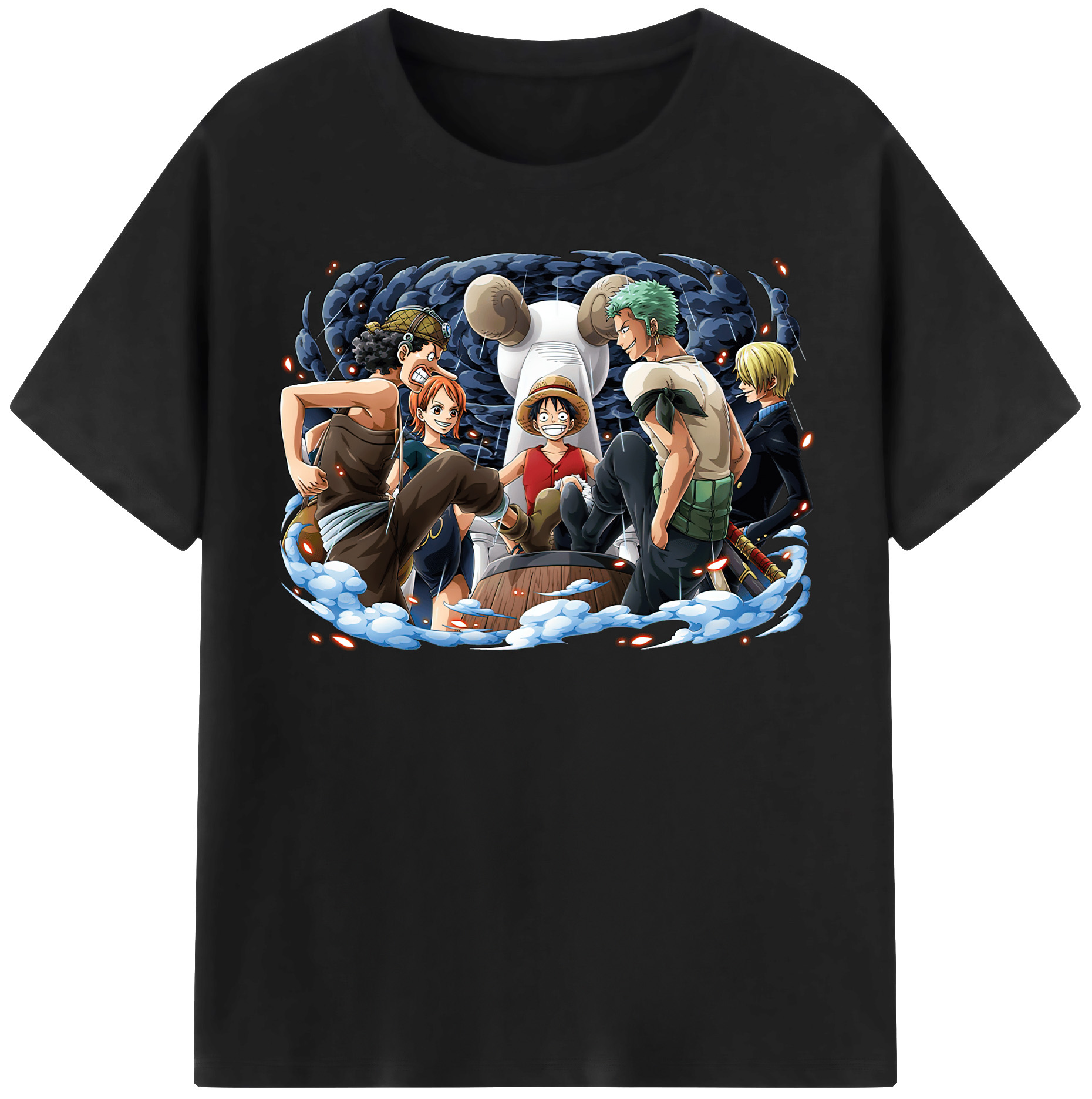 ワンピース モンキー・D・ルフィ ONE PIECE Monkey D. Luffy レディースカジュアルプリントTシャツ（綿100％）