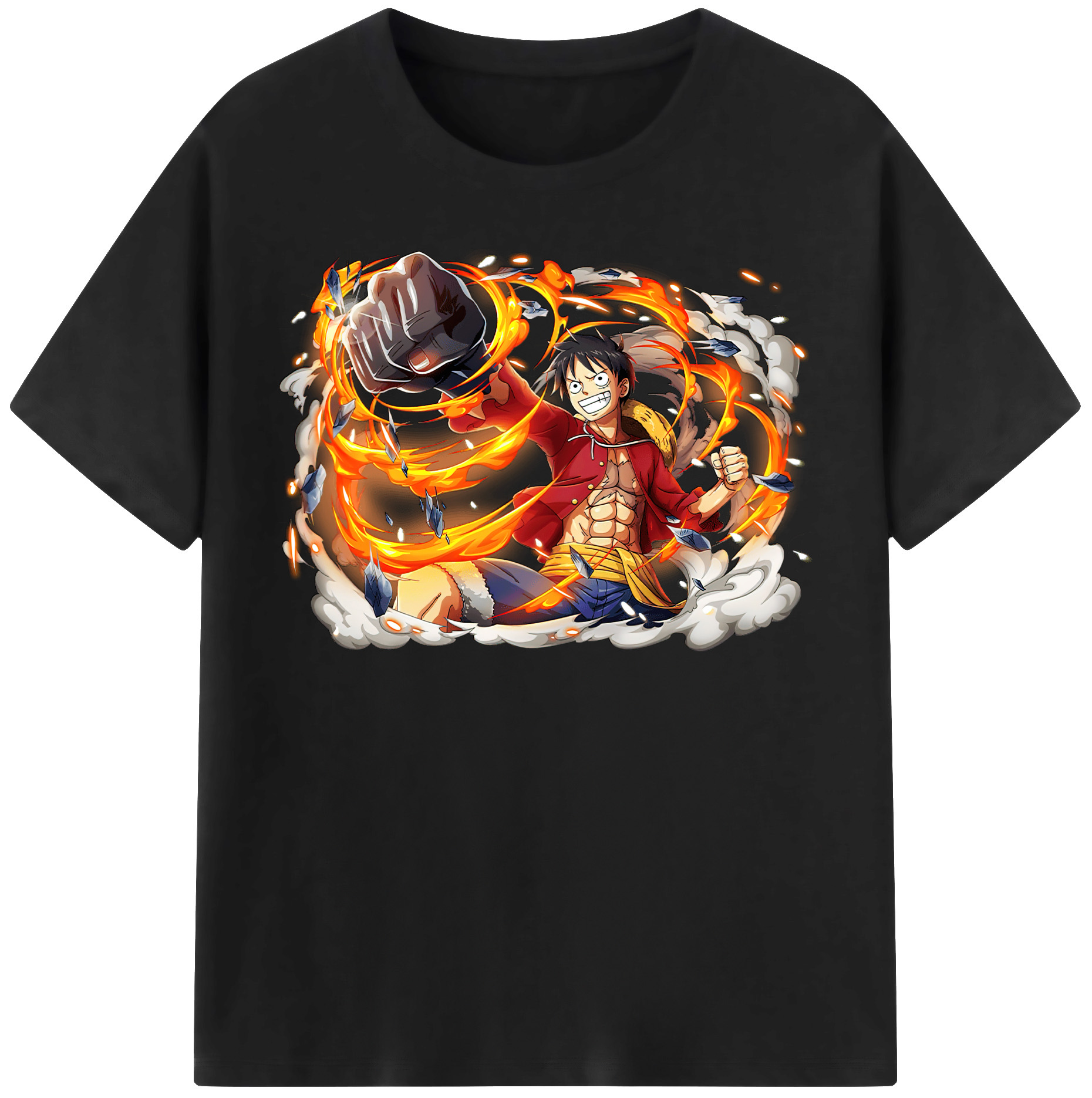 ワンピース モンキー・D・ルフィ ONE PIECE Monkey D. Luffy レディースカジュアルプリントTシャツ（綿100％）