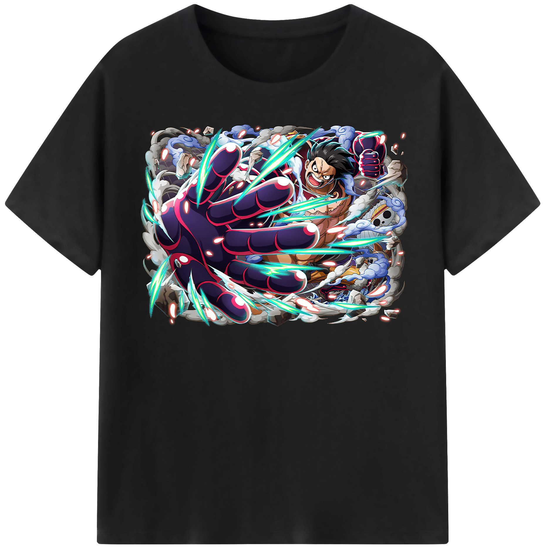 ワンピース モンキー・D・ルフィ ONE PIECE Monkey D. Luffy レディースカジュアルプリントTシャツ（綿100％）
