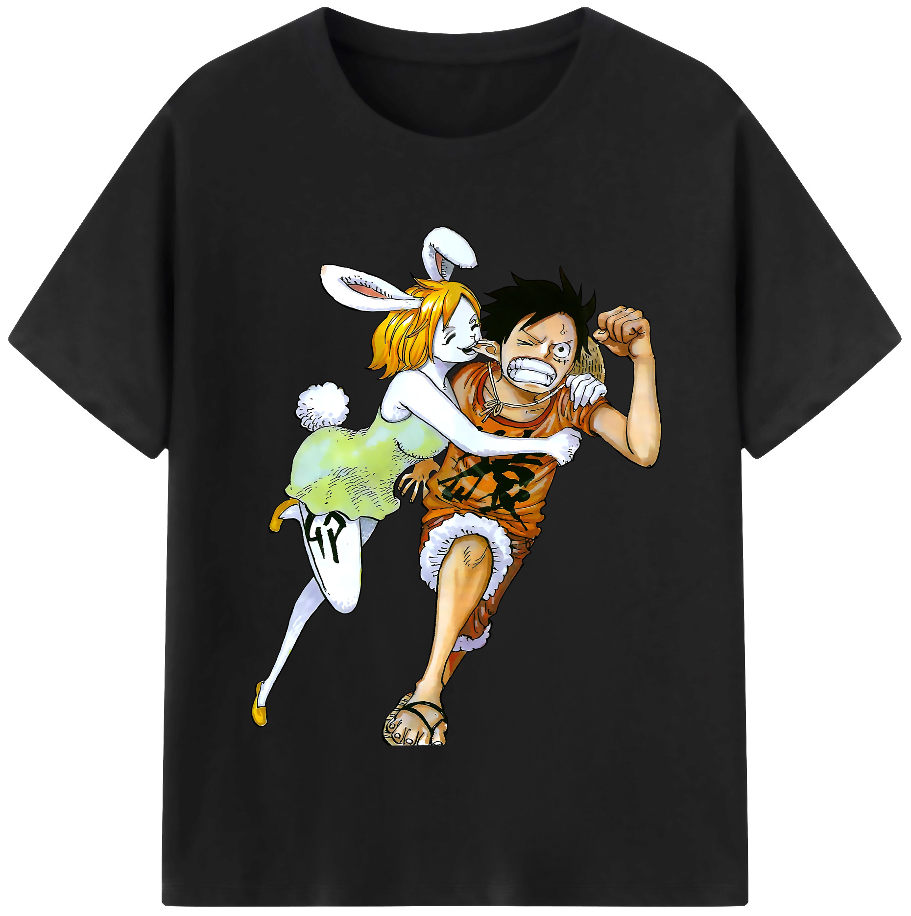 ワンピース モンキー・D・ルフィ ONE PIECE Monkey D. Luffy レディースカジュアルプリントTシャツ（綿100％）