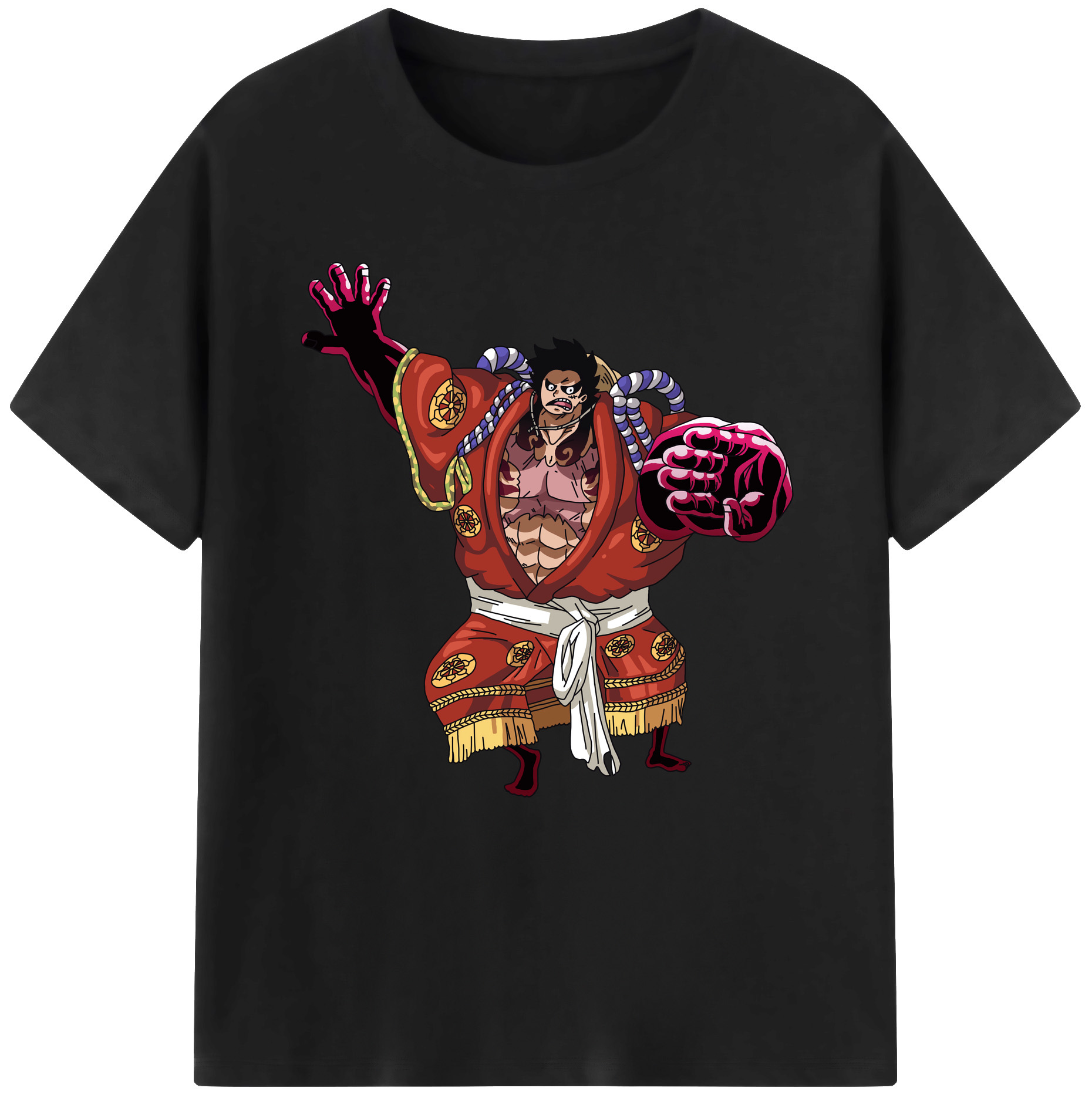 ワンピース モンキー・D・ルフィ ONE PIECE Monkey D. Luffy レディースカジュアルプリントTシャツ（綿100％）