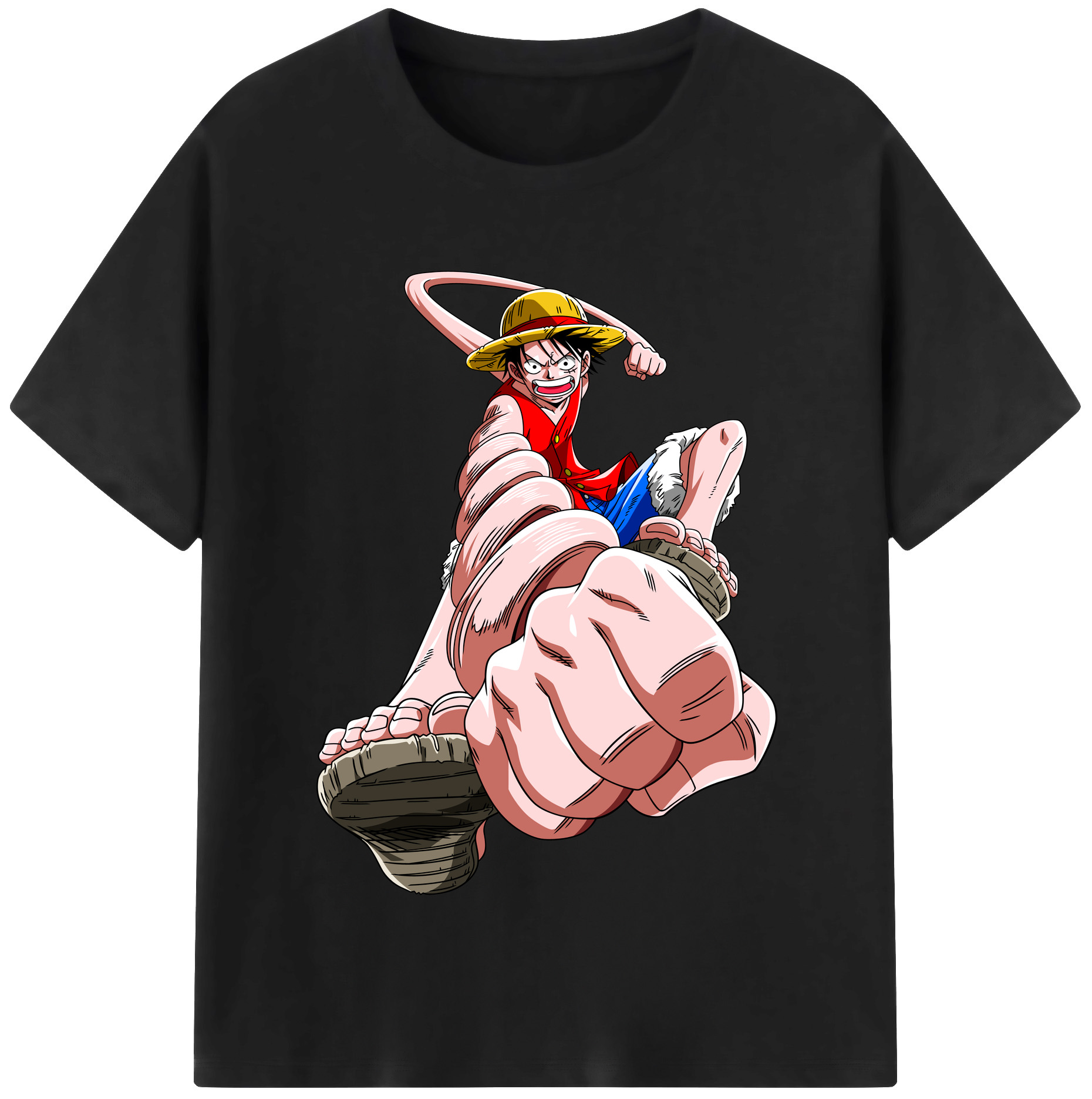 ワンピース モンキー・D・ルフィ ONE PIECE Monkey D. Luffy レディースカジュアルプリントTシャツ（綿100％）