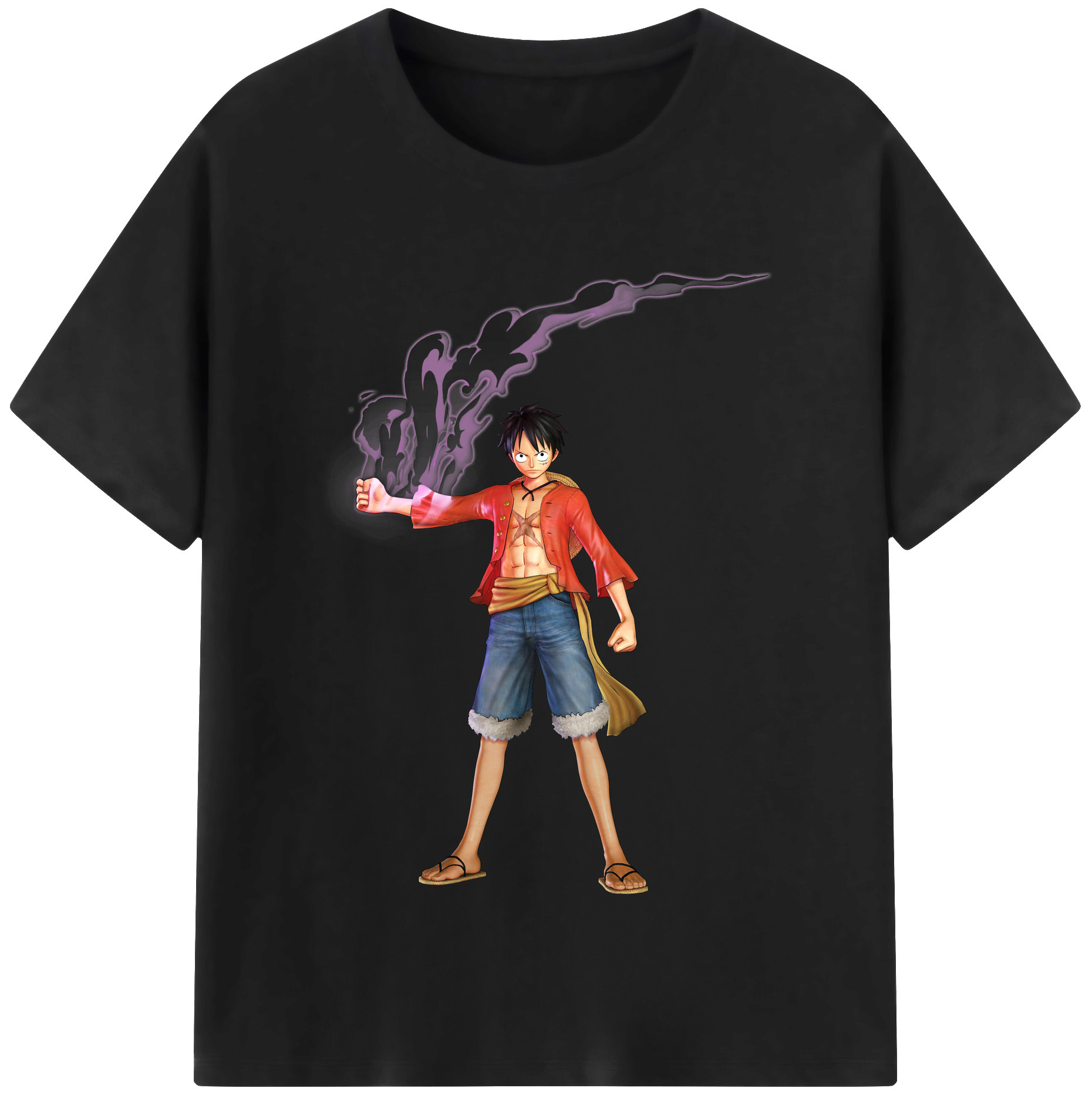 ワンピース モンキー・D・ルフィ ONE PIECE Monkey D. Luffy レディースカジュアルプリントTシャツ（綿100％）