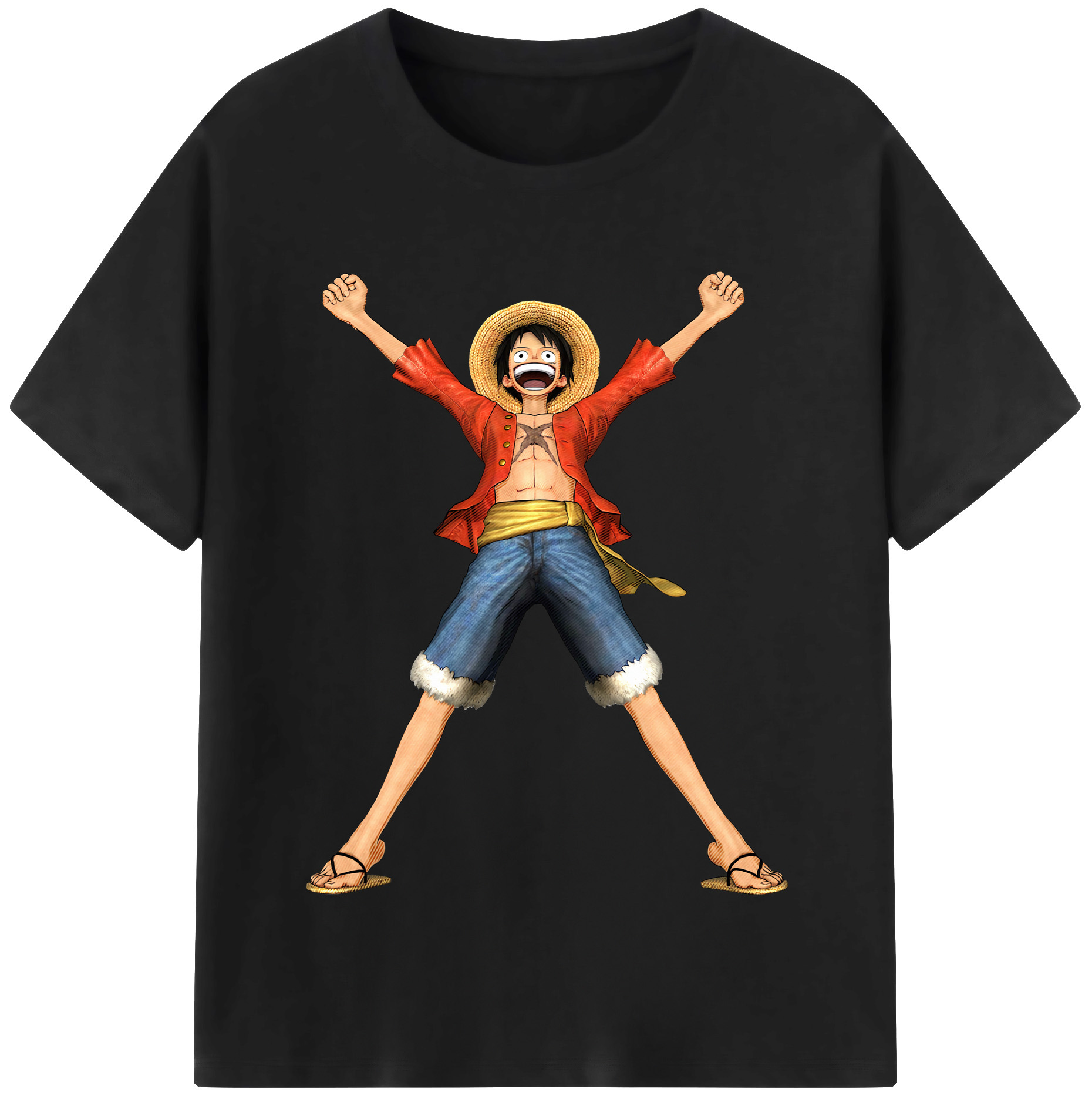 ワンピース モンキー・D・ルフィ ONE PIECE Monkey D. Luffy レディースカジュアルプリントTシャツ（綿100％）