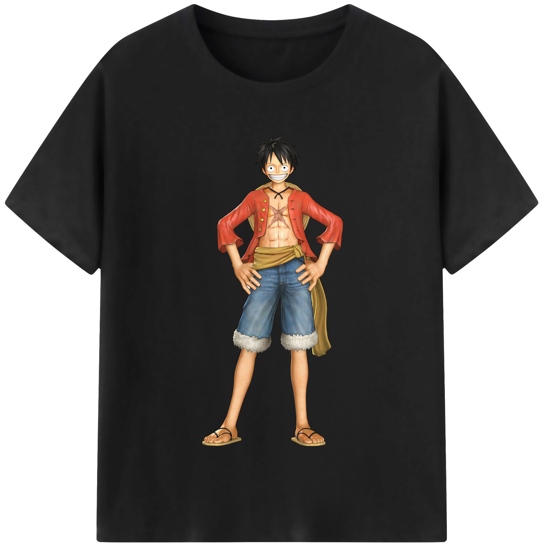 ワンピース モンキー・D・ルフィ ONE PIECE Monkey D. Luffy レディースカジュアルプリントTシャツ（綿100％）