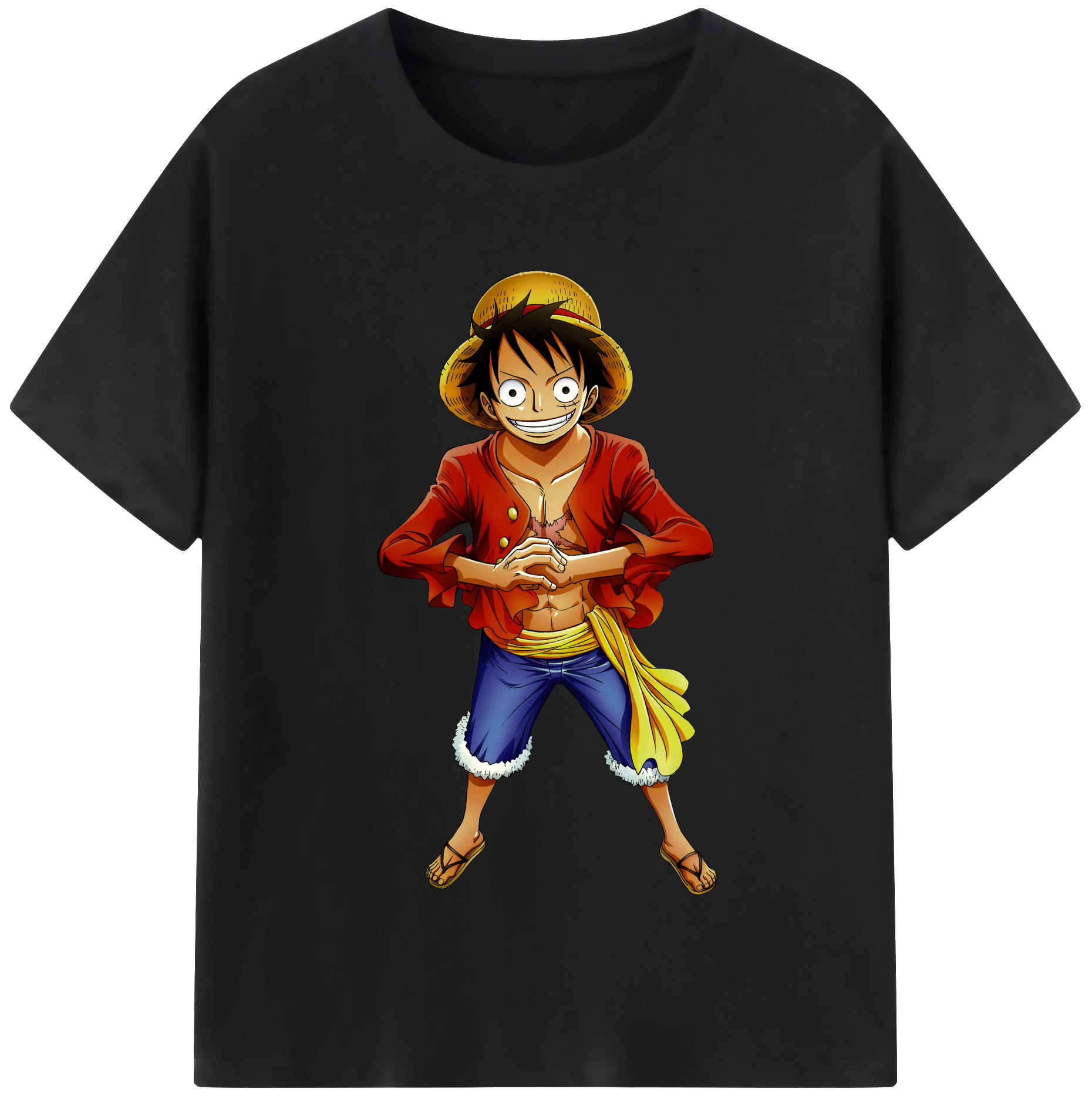 ワンピース モンキー・D・ルフィ ONE PIECE Monkey D. Luffy レディースカジュアルプリントTシャツ（綿100％）
